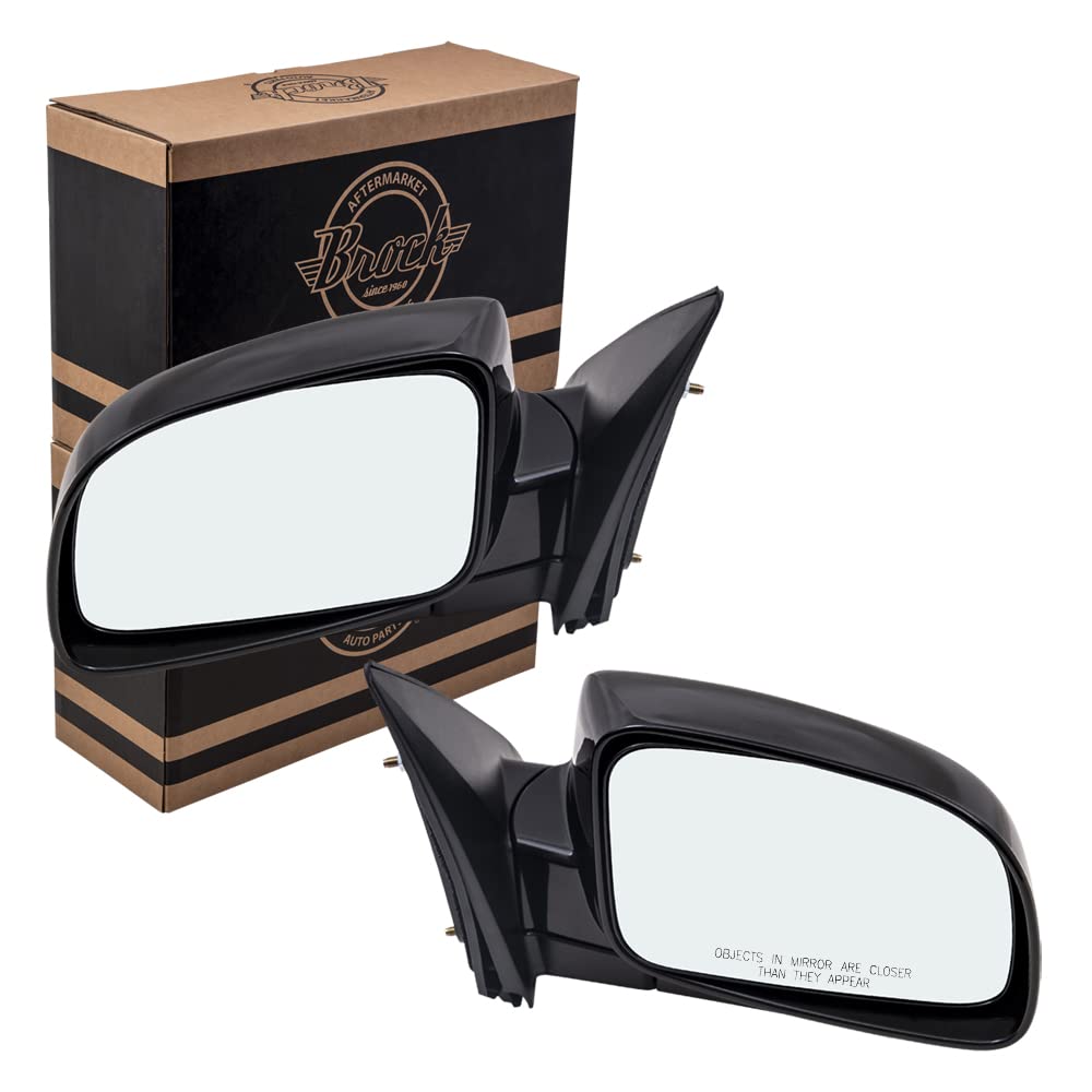 Brock Replacement Power Heated Side View Mirrors for 2007-2012 Hyundai Santa Fe SUV - Driver & Passenger Side (87610-0W000, 87620-0W000) - Perfect for Winter Driving & Enhanced Visibility