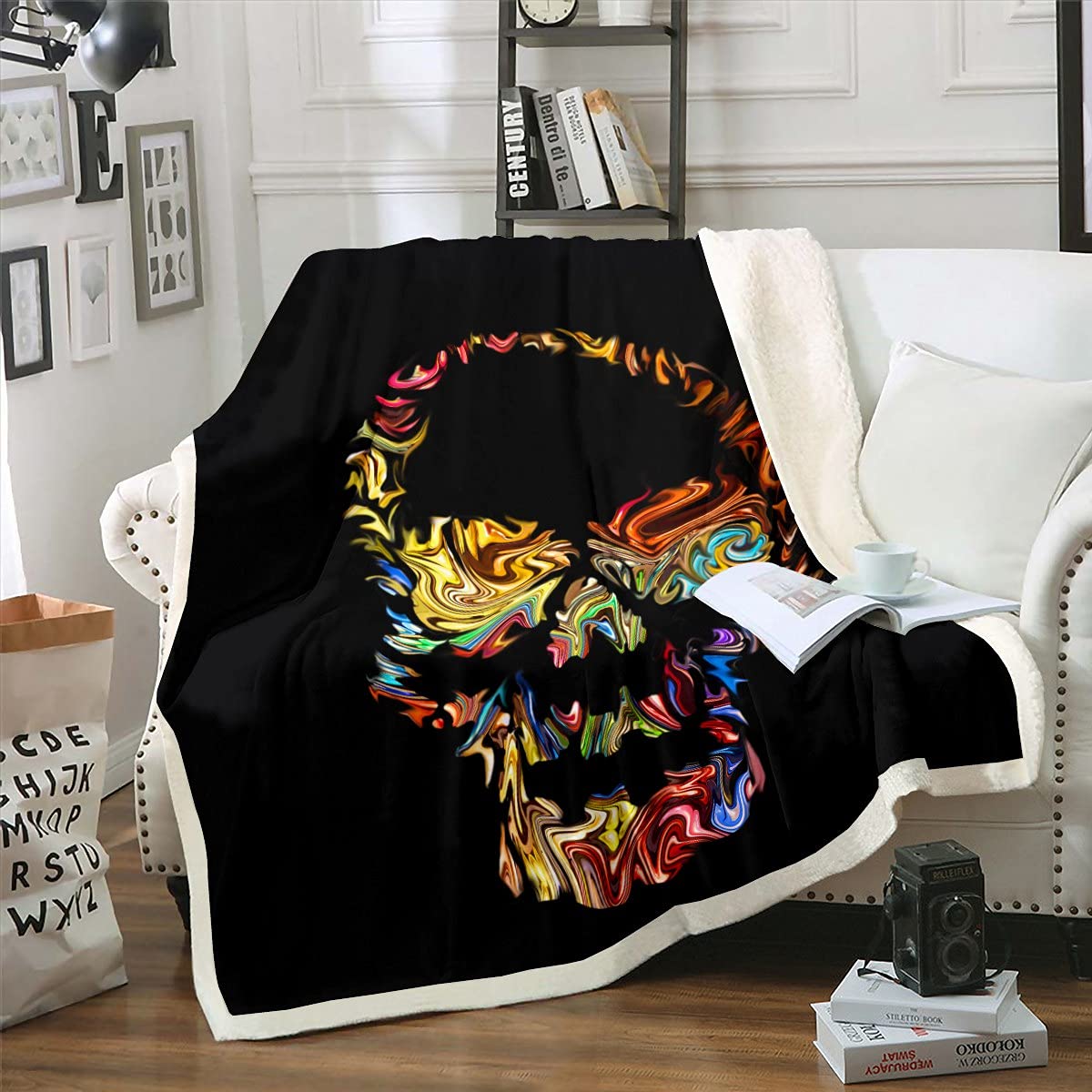 Erosebridal Sugar Skull Throw Blanket 60