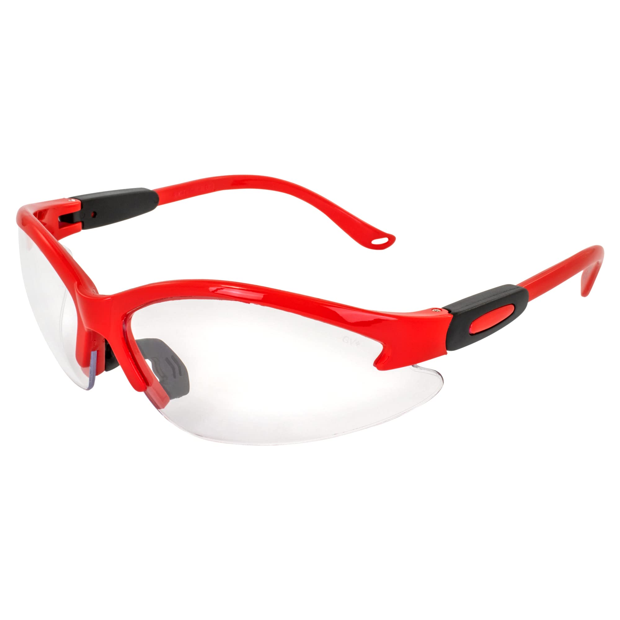 Cougar Safety Glasses for Nurses, Dental & Shooting - Red Frame Clear Lens - Work & Outdoor Protection