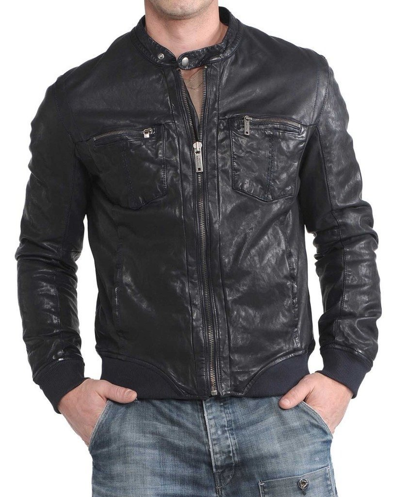 Genuine Cow Leather Jacket for Men - Premium Cowhide Biker Jacket C493 - Perfect for Motorcycle Riding & Casual Outfits