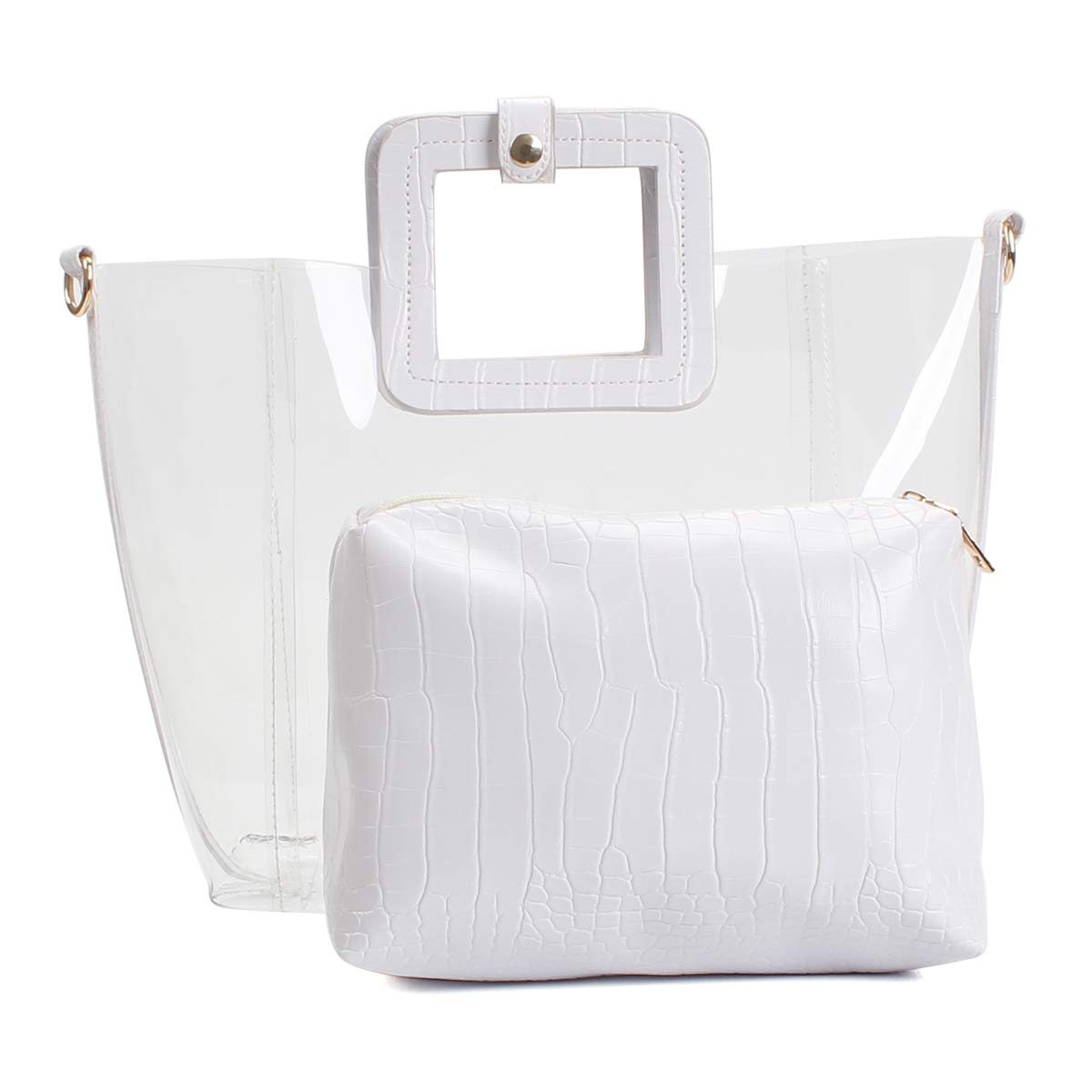 Poxas Classic PVC Jelly Handbag - Waterproof Clear Tote Purse with Adjustable Strap | Perfect for Beach, Pool, Travel & Summer Outfits