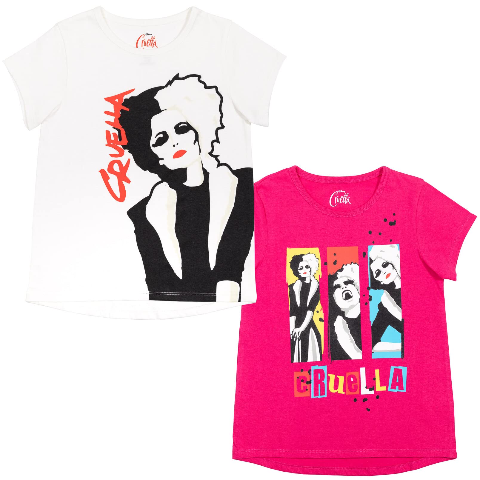 Disney Princess Mulan Girls 2 Pack T-Shirts - Cute Cartoon Character Tees for Kids - Perfect for Birthday Gifts, School Wear & Disney Theme Parties