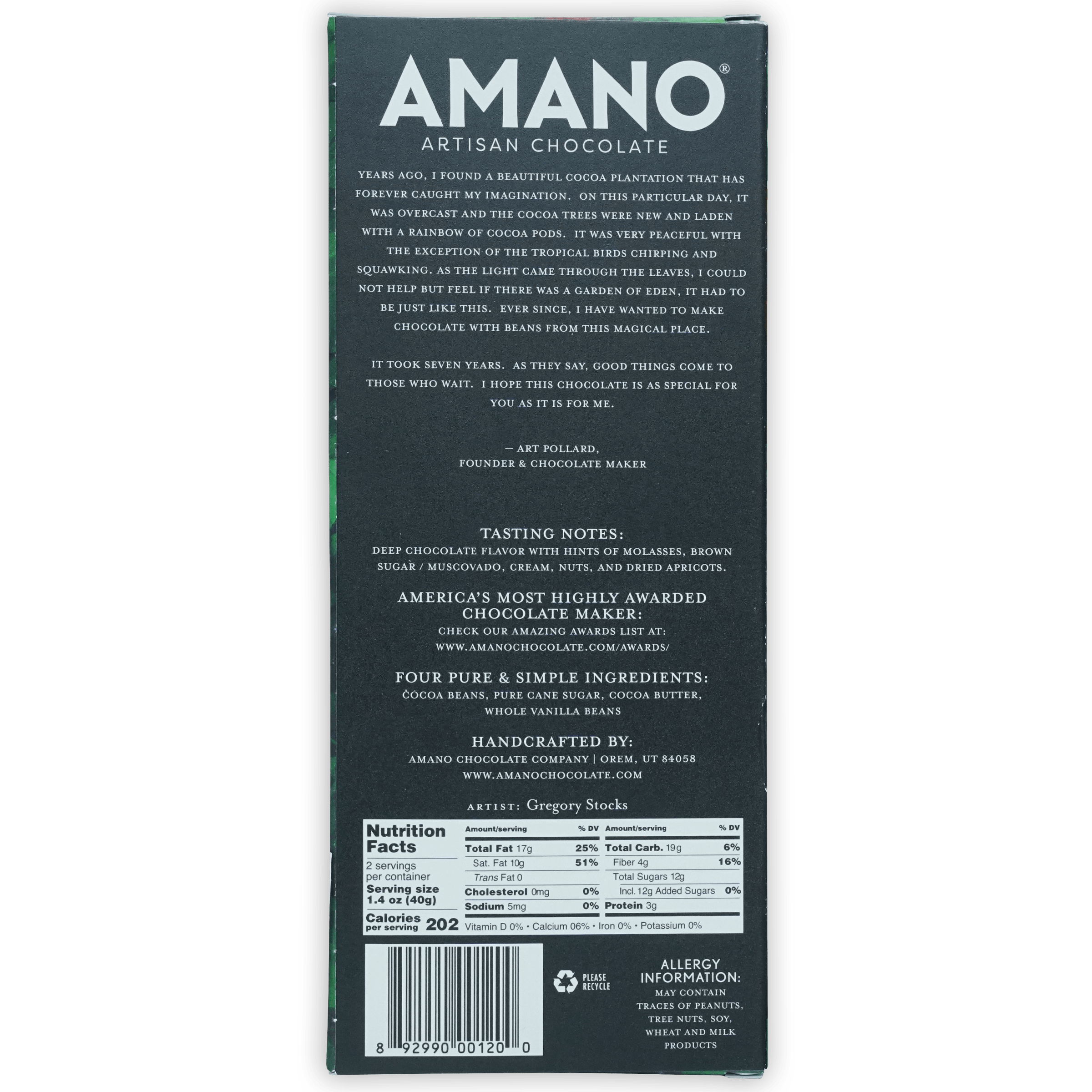 Premium Amano Macoris 70% Dark Chocolate Bar - Rich Cocoa Flavor, Gourmet Baking & Dessert Ingredient - Perfect for Baking, Gifting & Healthy Snacking