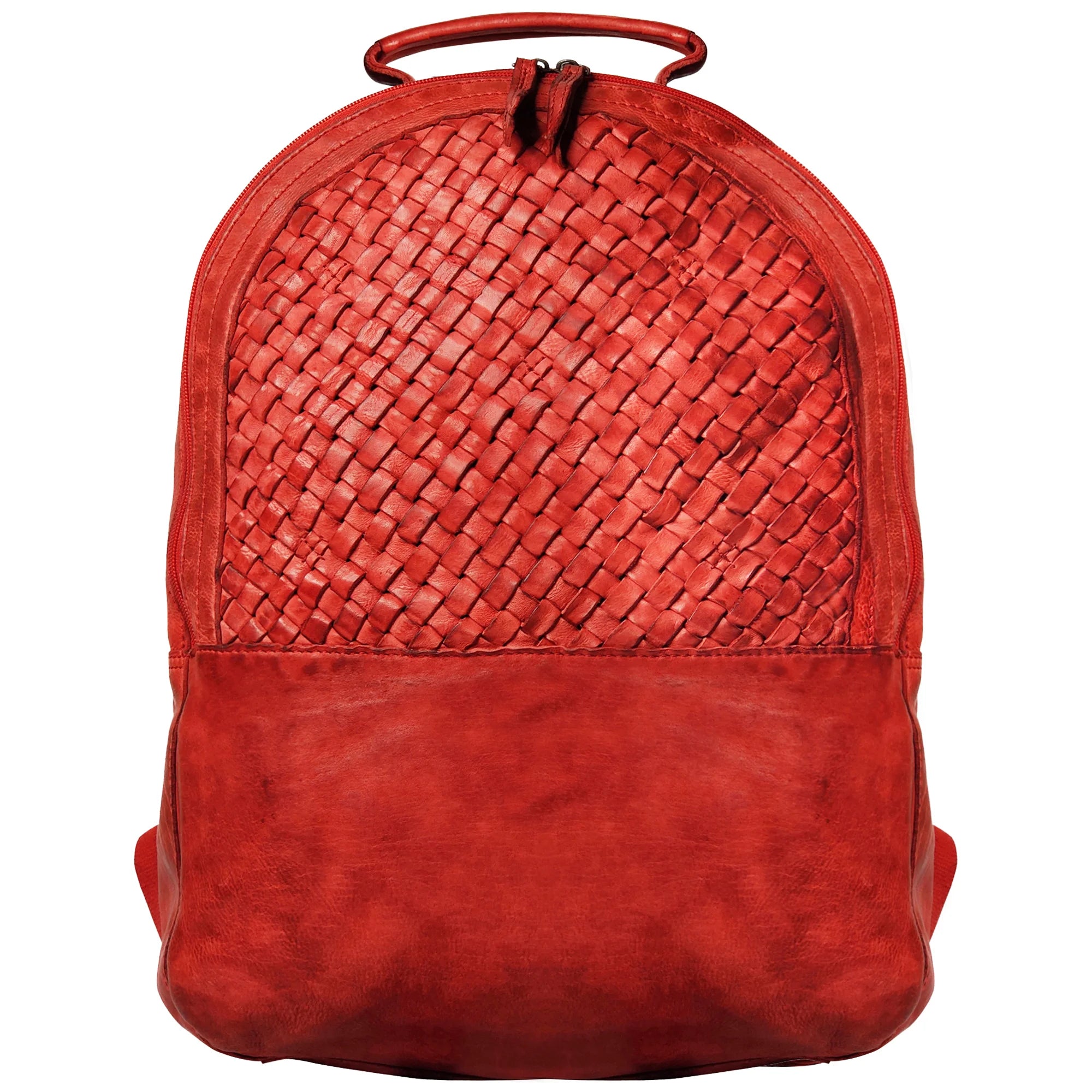 Premium Genuine Leather Laptop Backpack for Women - Cherry Red - 15.6 Inch Business Travel & Work Commuter Bag - Stylish Office & College Backpack for Professionals & Students