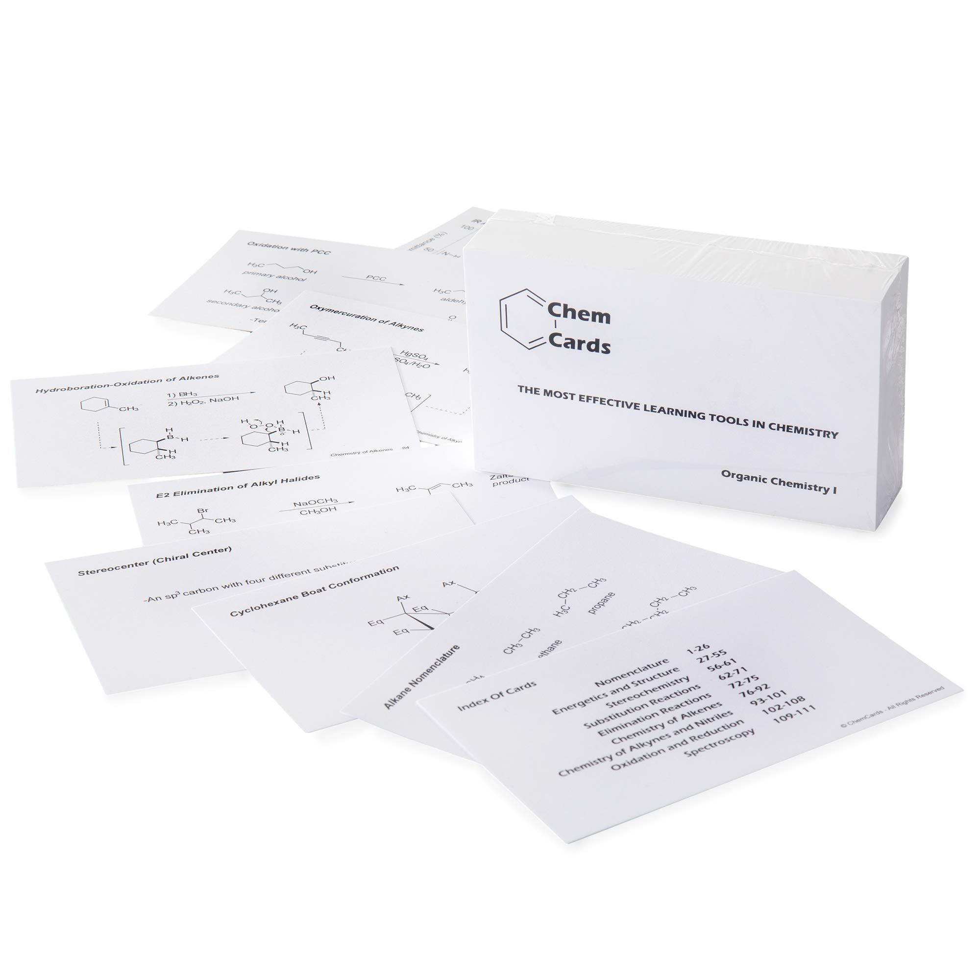Organic Chemistry Study Flash Cards - First Semester Topics & Reactions for College Students | Perfect for Exam Prep & Self-Study