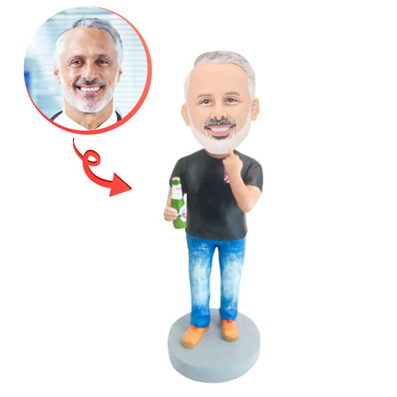 Custom Beer Lovers Bobblehead - Personalized Figurine for Beer Enthusiasts - Perfect for Man Cave, Home Bar Decor & Gifts for Beer Drinkers