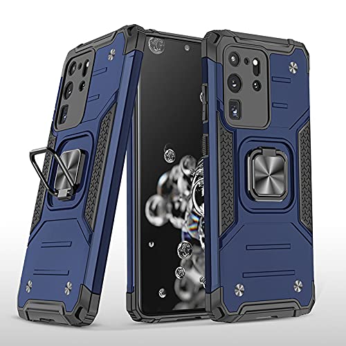 Military-Grade Shockproof Phone Case for Samsung Galaxy Note 20 Ultra - Heavy Duty Armor Protection with Magnetic Car Mount & Kickstand (Blue) | Perfect for Outdoor Adventures, Construction Work & Extreme Sports
