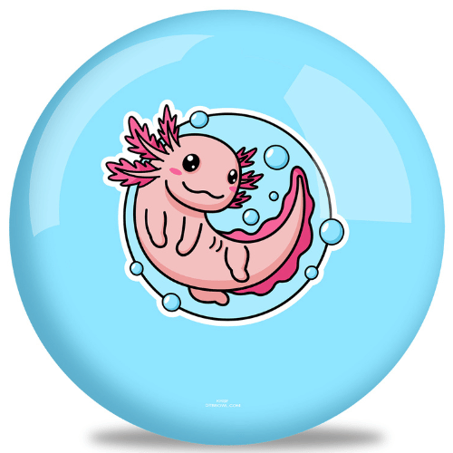 OnTheBallBowling Axolotl Bowling Ball - Premium 15lb Bowling Ball with Unique Axolotl Design for Men & Women - Perfect for League Play, Tournaments & Fun Nights Out