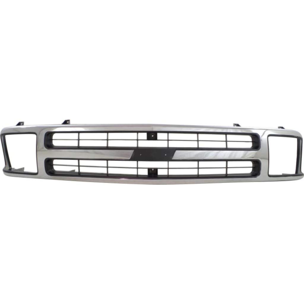 1995-1997 Chevy Blazer Grille Assembly with Silver Shell & Insert | Composite Headlight Plastic | GM1200383 & 15672329 | Perfect for Restoration & Off-Road Upgrades