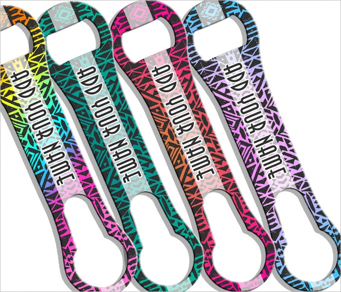 V Rod® Bottle Opener - Boho Aztec Design Personalized Bottle Opener for Beer, Wine & Soda - Perfect for Parties, BBQs, Camping & Home Bar Accessories