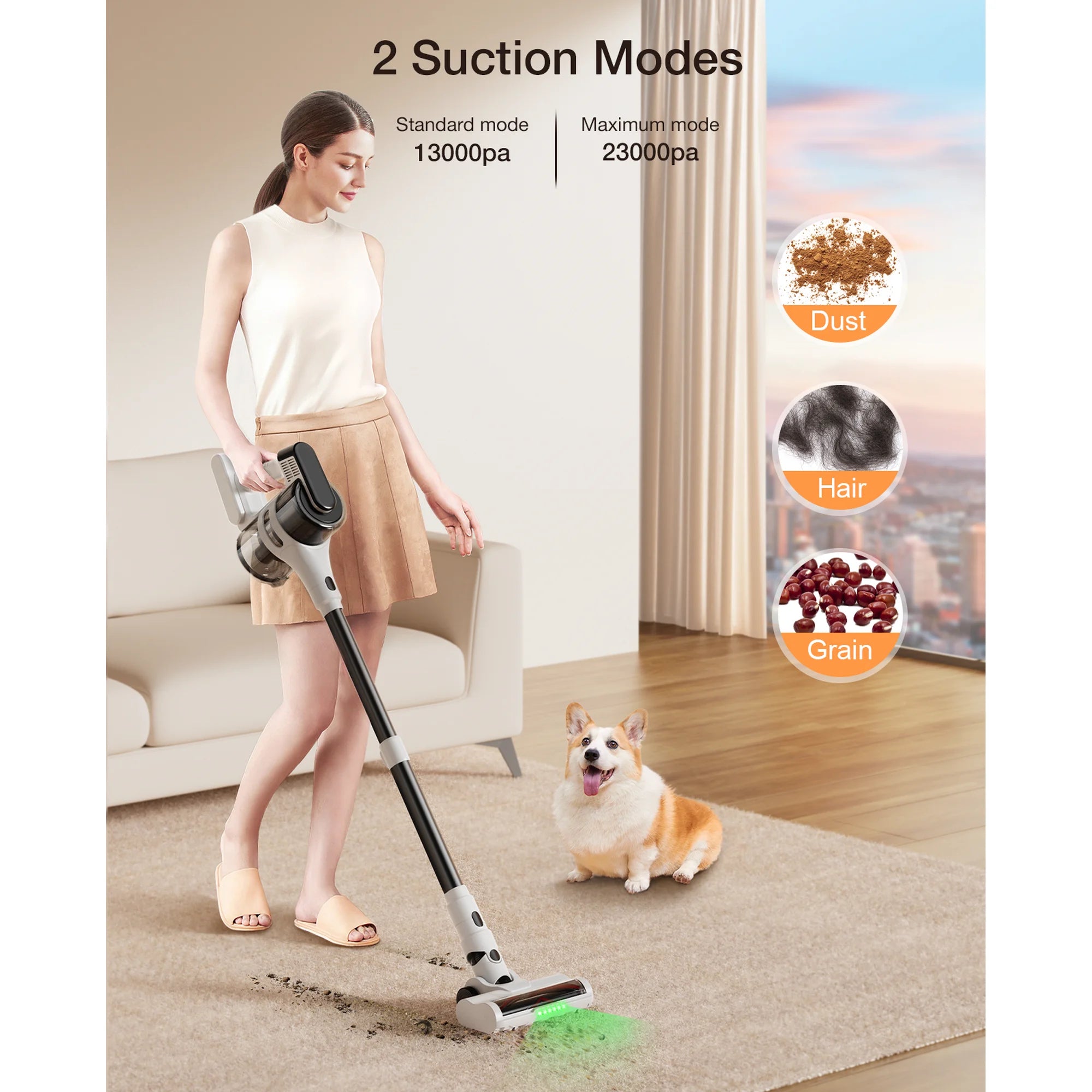 Aposen S5 Mate Cordless Vacuum Cleaner with Brushless Motor - 55 Min Runtime, Lightweight & Powerful for Pet Hair, Hard Floors & Carpets - Perfect for Home, Office & Car Cleaning