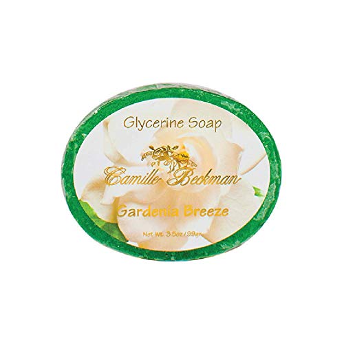 Camille Beckman Glycerine Bar Soap - Gardenia Breeze Scent, 3.5 oz | Moisturizing Hand & Body Soap for Dry Skin | Perfect for Bathroom, Spa & Gift Sets