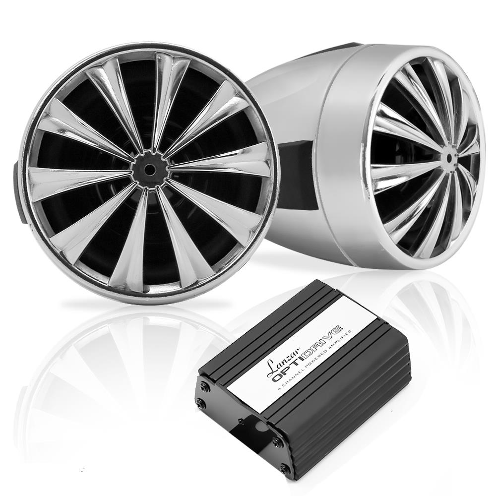 Lanzar Waterproof Motorcycle Bluetooth Speaker - High Power 200W Wireless Audio System for Outdoor Riding, Beach, Camping & Parties
