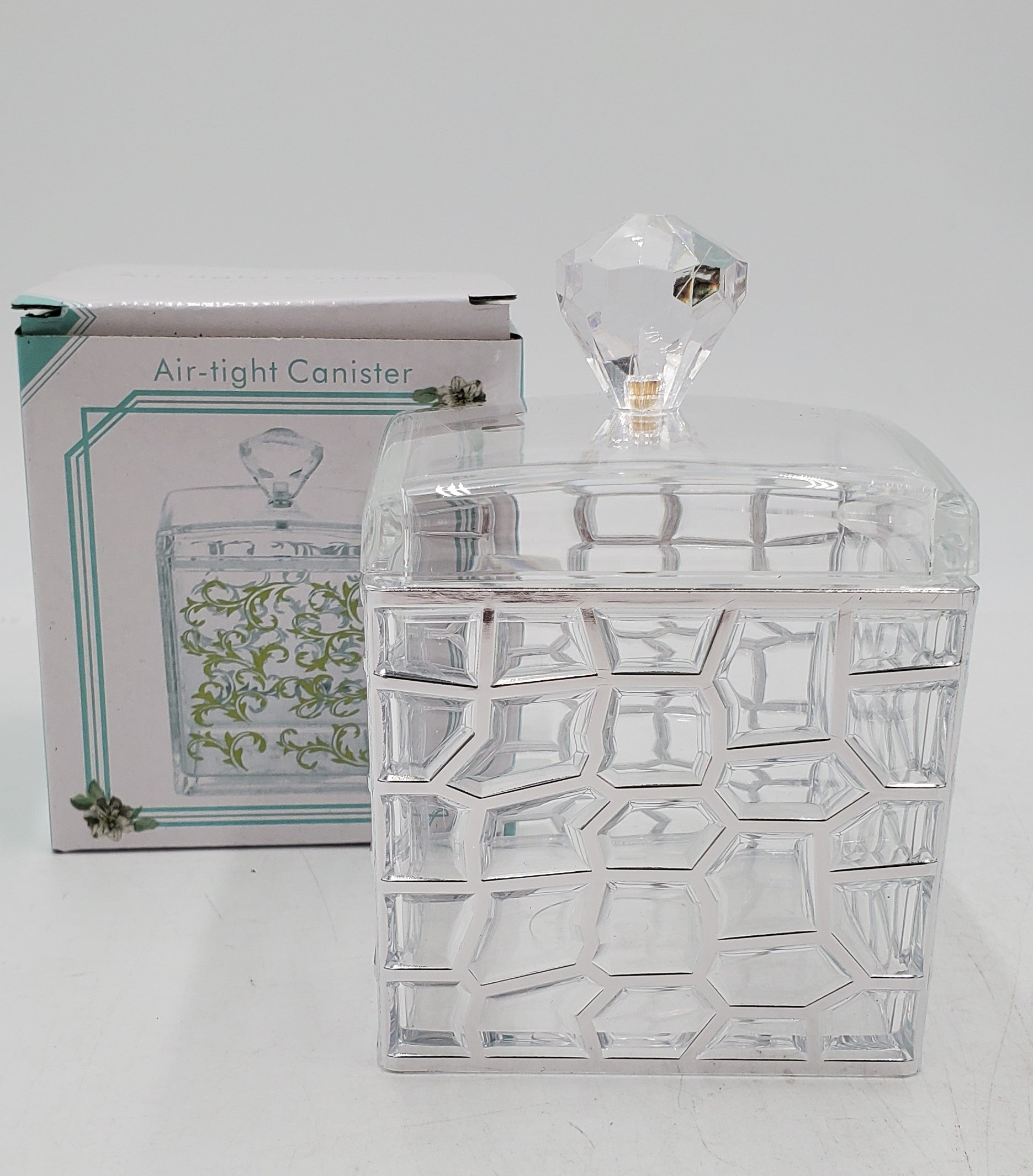 3.75x3.25 Inch Clear Acrylic Jar with Silver Lid - Perfect for Storage, Crafts, Bathroom Organization & DIY Projects