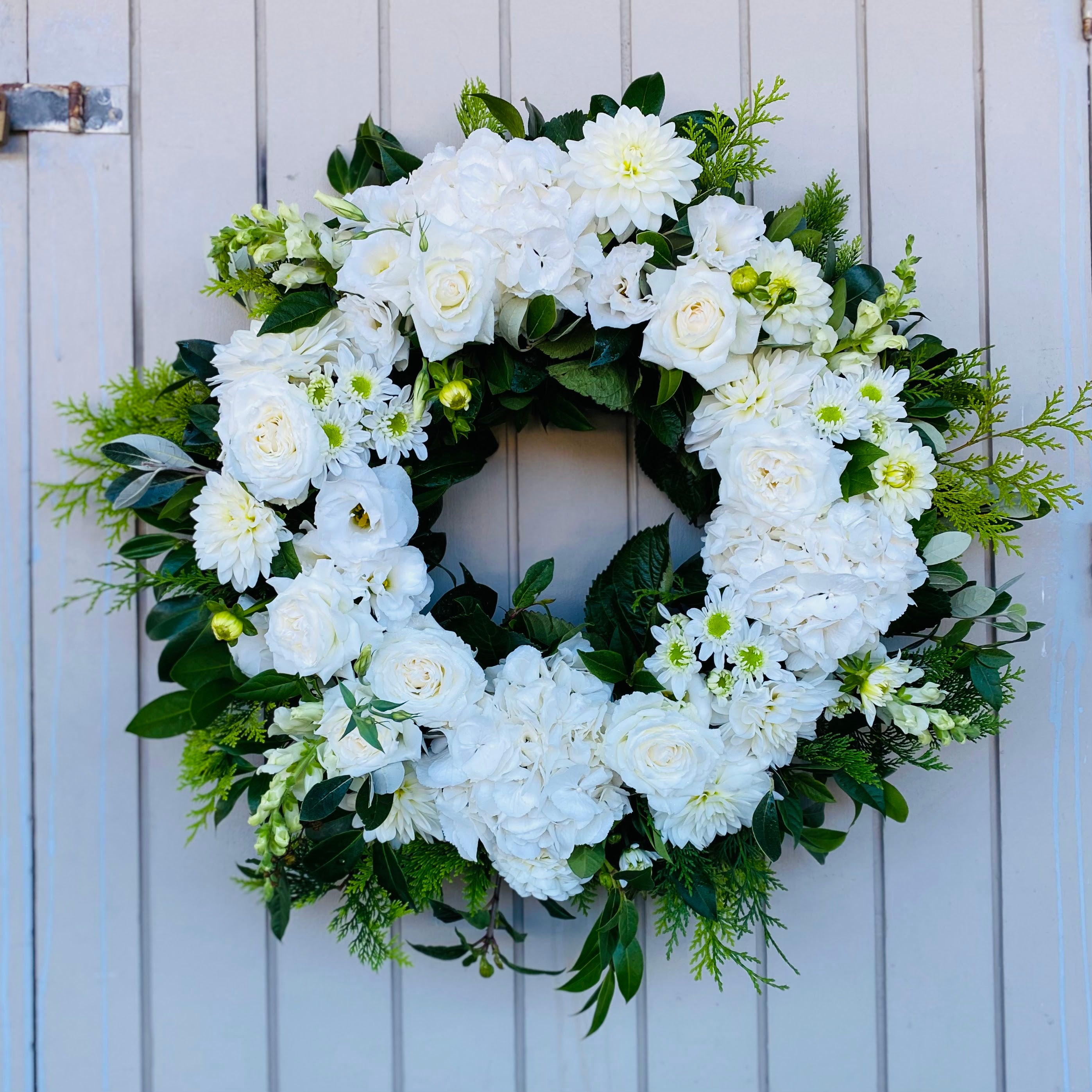 Fresh Flower Wreaths for Front Door - Handmade Floral Wreath for Home Decor, Spring Summer Wedding, Christmas Holiday Decoration