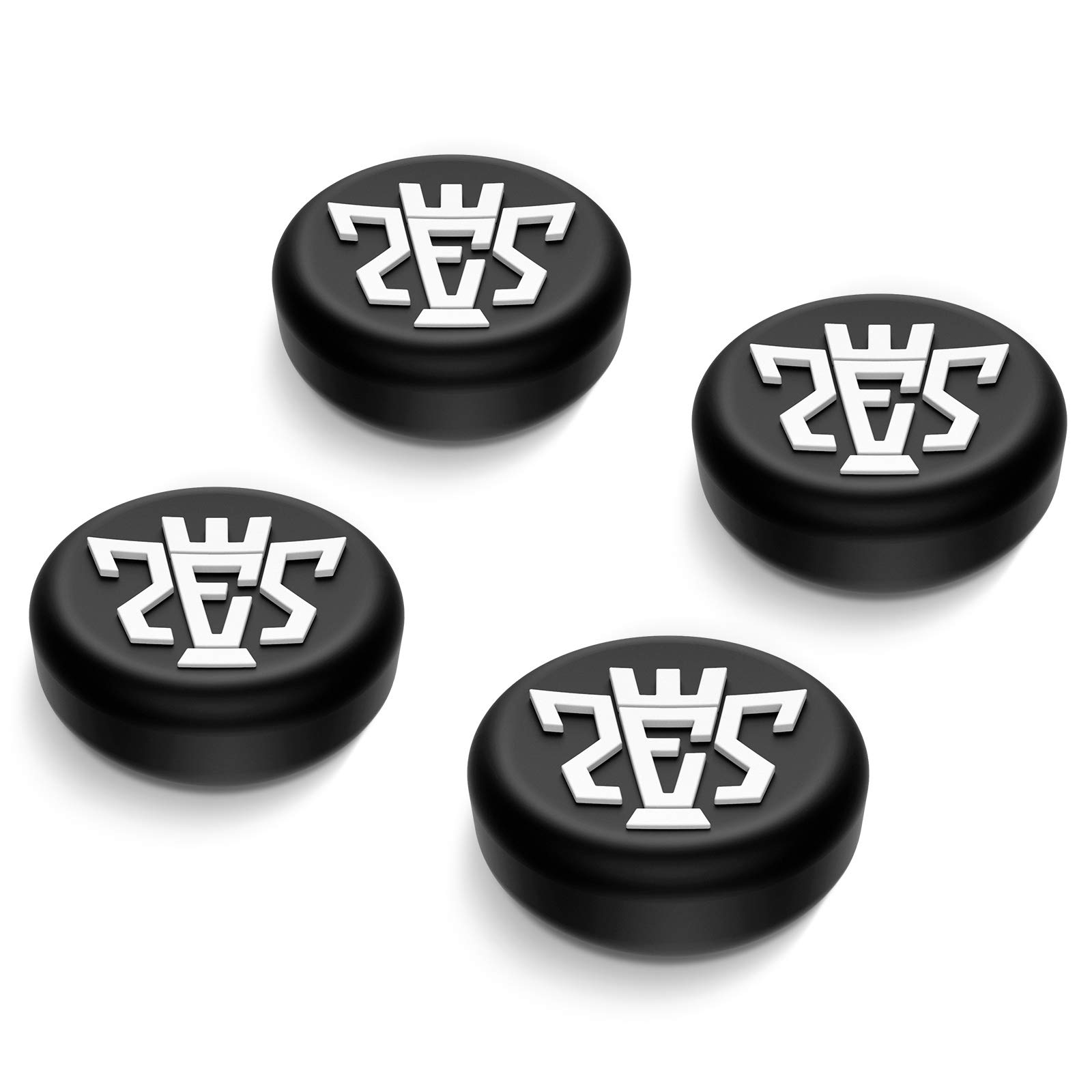 4Pcs Silicone Thumb Stick Grip Caps - Universal Joystick Cover for PS5, PS4, PS3, PS2, Xbox One, Xbox 360 Controllers (Black & White) - Improve Gaming Comfort & Grip for Long Play Sessions