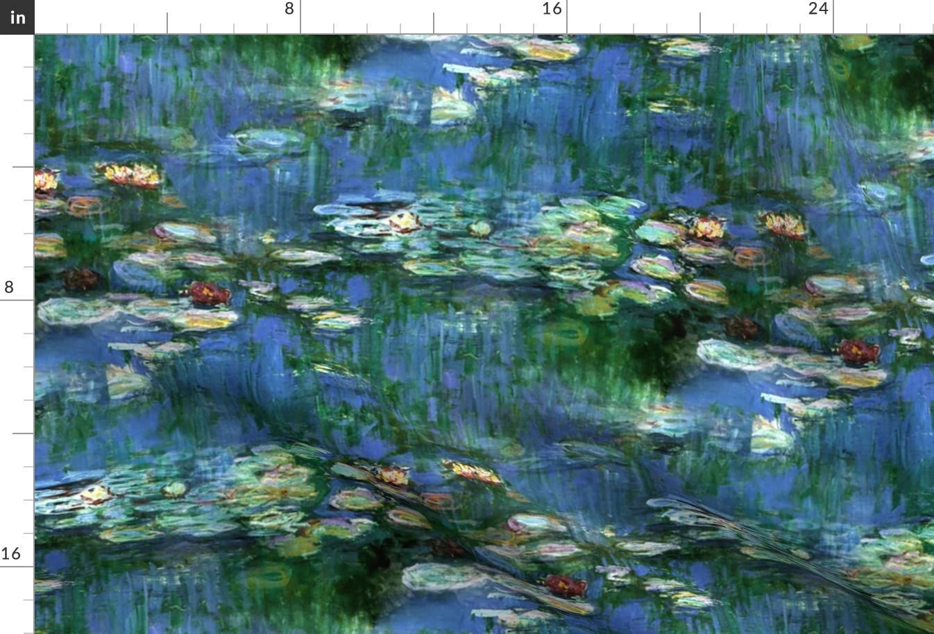 Water Impressionist Flowers Floral Painting Printed Minky Fabric Fat Quarter - Soft & Durable for Sewing Baby Blankets, Quilt Backing, Plush Toys - Perfect for DIY Crafts, Nursery Decor & Gift Making