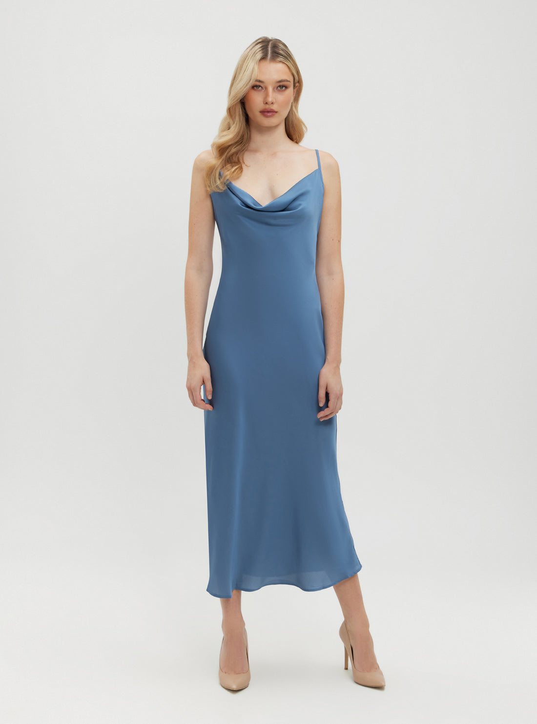 Eco-Friendly Blue Floral Print Akilina Maxi Dress for Women - Perfect for Summer Beach Vacations, Weddings & Boho Chic Outfits