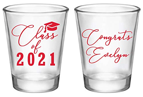 Personalized Graduation Shot Glasses - Custom Class of 2024 Drinking Cups - Funny Graduation Party Favors & Gifts for College Grads - Perfect for Graduation Celebrations, Bachelor Parties & Gifts for Grads