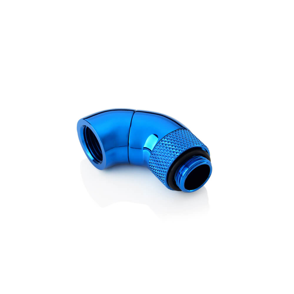 Bitspower Dual Rotary 90 Degree Extender Fitting - Royal Blue - Perfect for Custom PC Water Cooling Loops and Hardline Tubing Installations