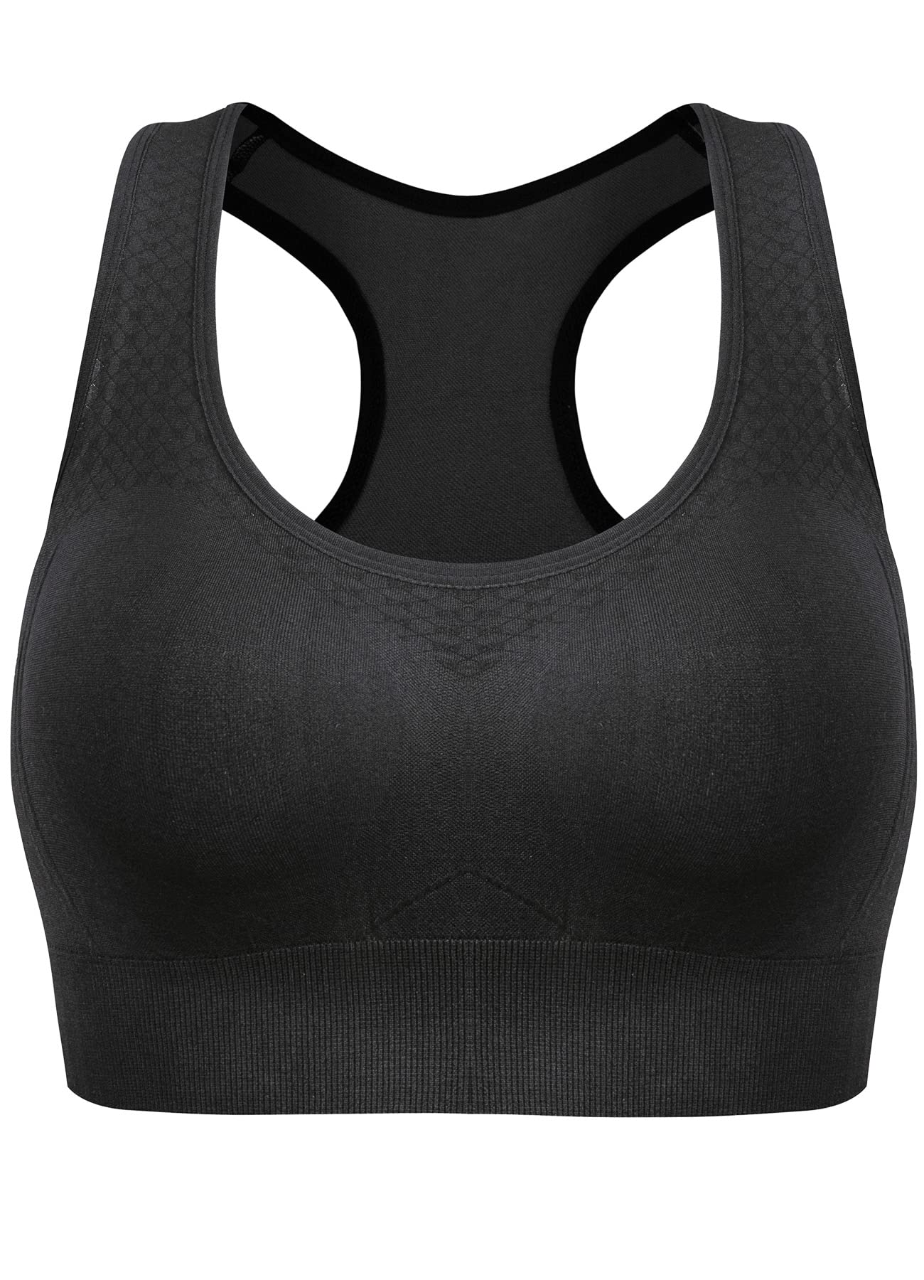 TOBWIZU Women's Medium Support Sports Bras with Pocket - Yoga, Gym & Activewear for Running, Workouts & Fitness Training
