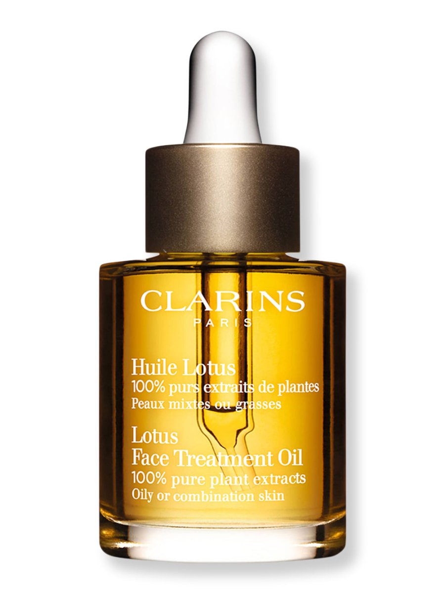 Clarins Lotus Face Treatment Oil for Oily & Combination Skin - Hydrating Facial Oil for Acne-Prone Skin, Day & Night Moisturizer