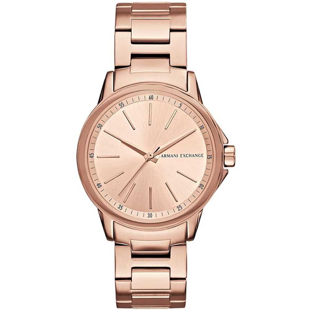 ARMANI EXCHANGE AX4347 Women's Rose Gold Stainless Steel Analog Quartz Watch - Elegant Fashion Accessory for Work & Evening Events