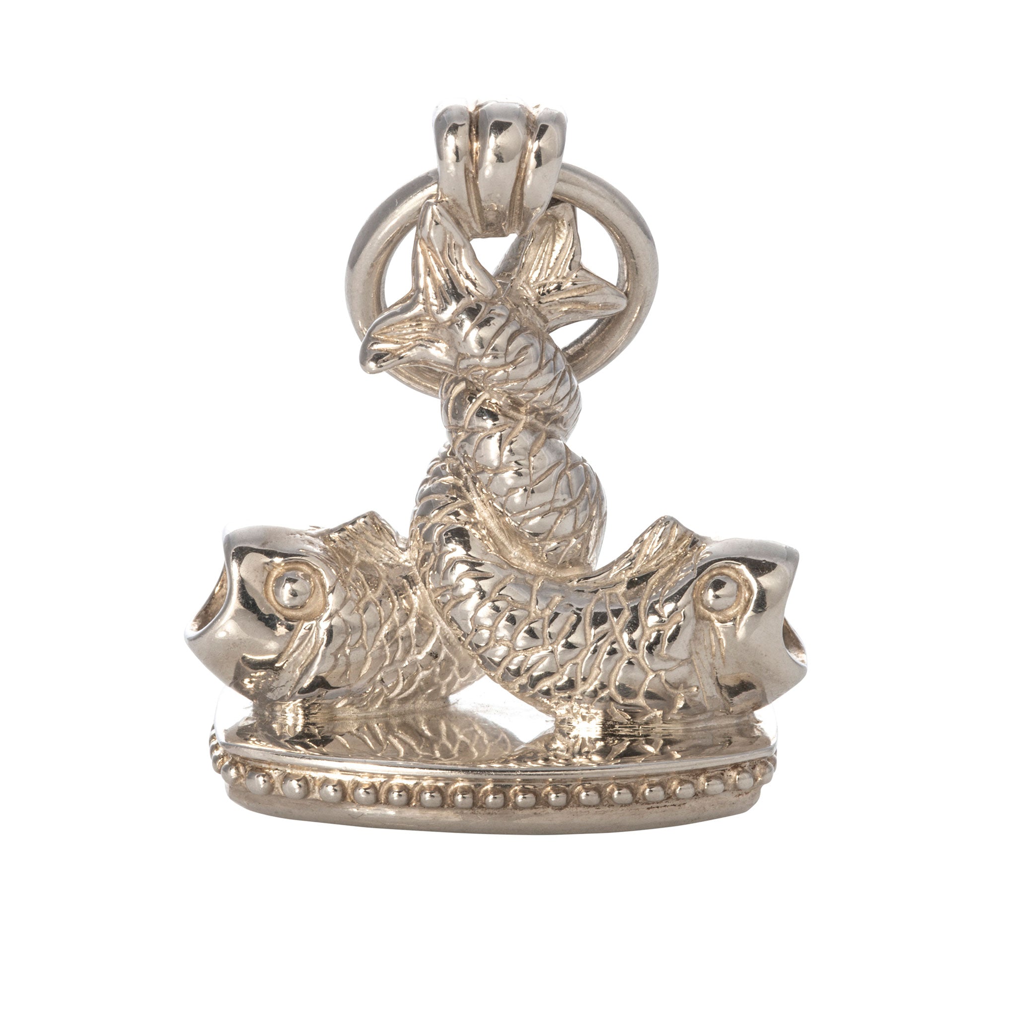 Authentic Sterling Silver Pisces Zodiac Fob with Mother of Pearl - Perfect for Necklaces, Keychains & Gifts - Ideal for Astrology Lovers & Jewelry Collectors