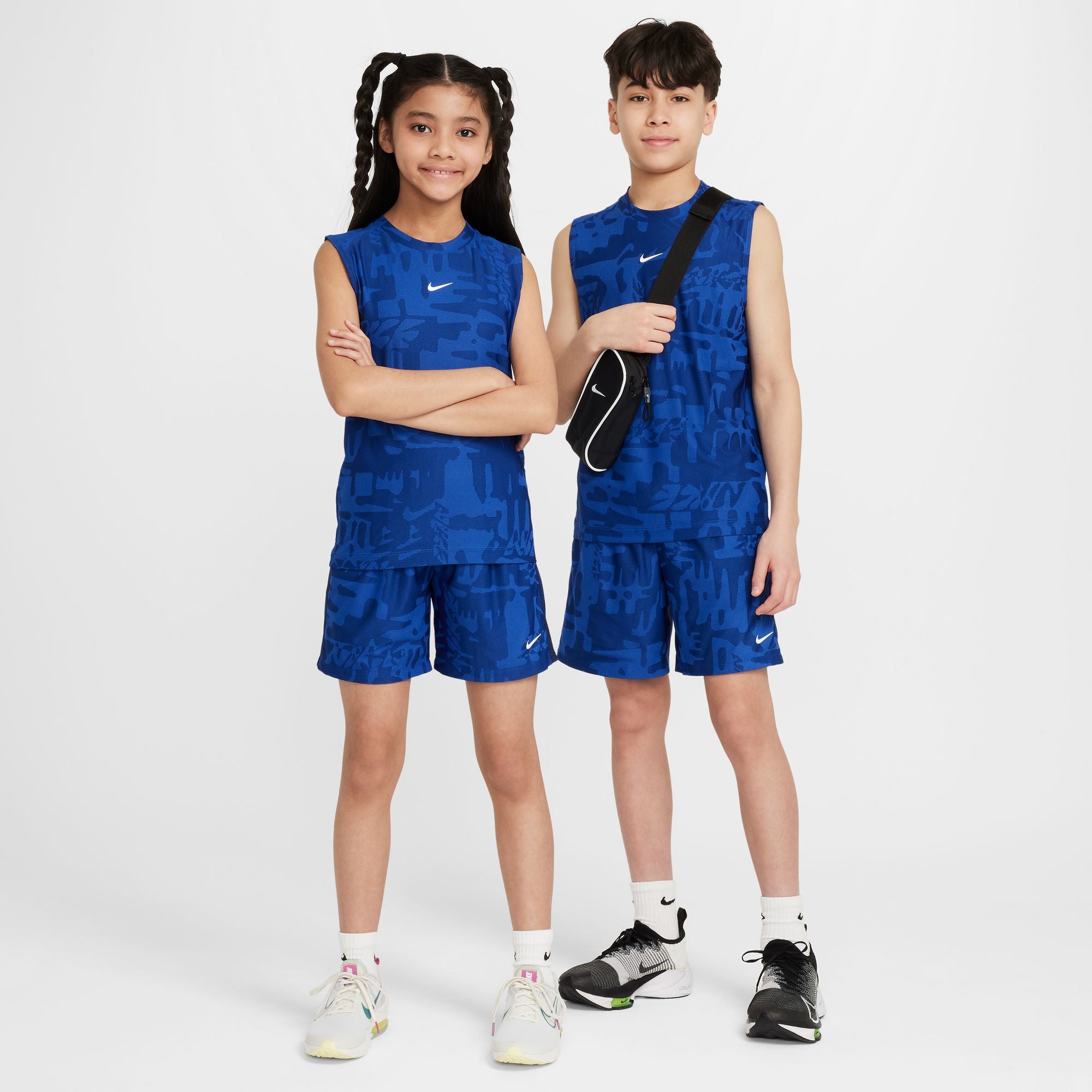 Nike Youth Dri-FIT Bold Print Athletic Shorts for Boys & Girls - Moisture-Wicking Running, Basketball & Gym Workout Shorts