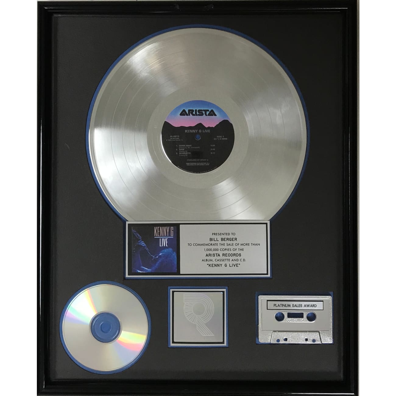 Kenny G Live RIAA Platinum Album Award - Official Certified Music Collectible for Fans & Display - Perfect for Home Decor, Music Rooms & Gift Giving