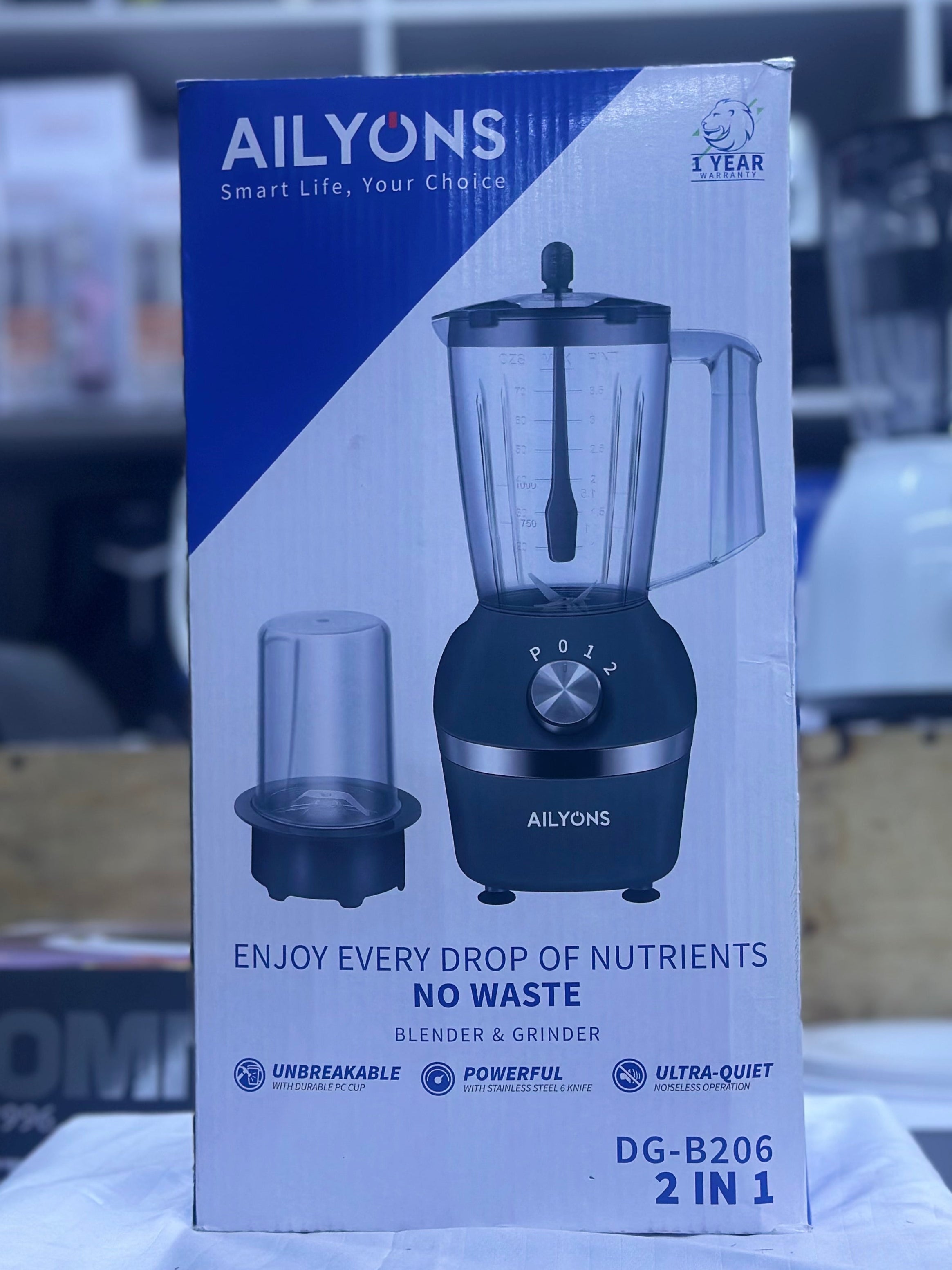 Ailyons Professional Blender #004 - High-Speed 1000W Countertop Blender for Smoothies, Juices & Food Prep - Perfect for Home Kitchens & Smoothie Bars