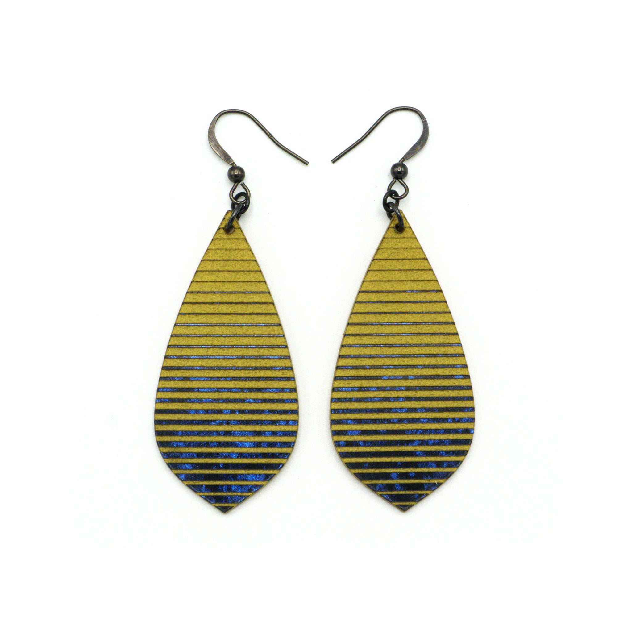 Celestial Blue & Gold Acrylic Earrings | Gem Point 16R | Elegant Dangle Earrings for Women | Perfect for Parties, Weddings & Everyday Wear