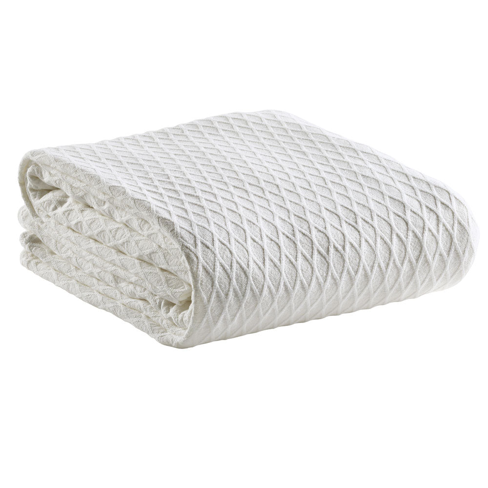 Premium 100% Cotton Gosford White Blanket - Super King Size, Ultra Soft & Breathable for Year-Round Comfort | Perfect for Bedroom, Living Room, Hotel & Guest House Use