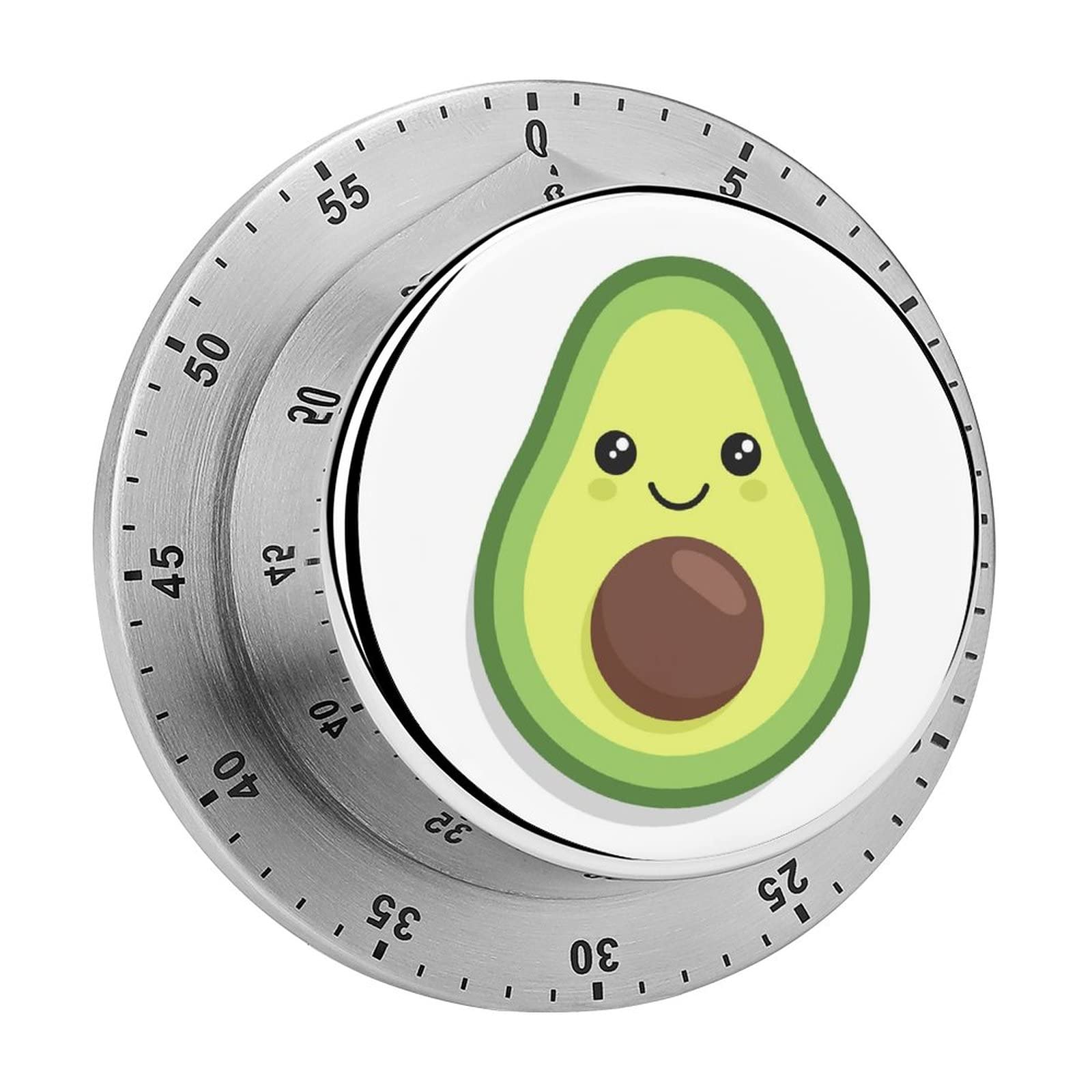 Premium Stainless Steel Kitchen Timer - Magnetic Backing for Cooking, Baking & Washing | Kawaii Avocado Design | Countdown Timer for Perfect Meals & Laundry | Ideal for Home Chefs & Baking Enthusiasts