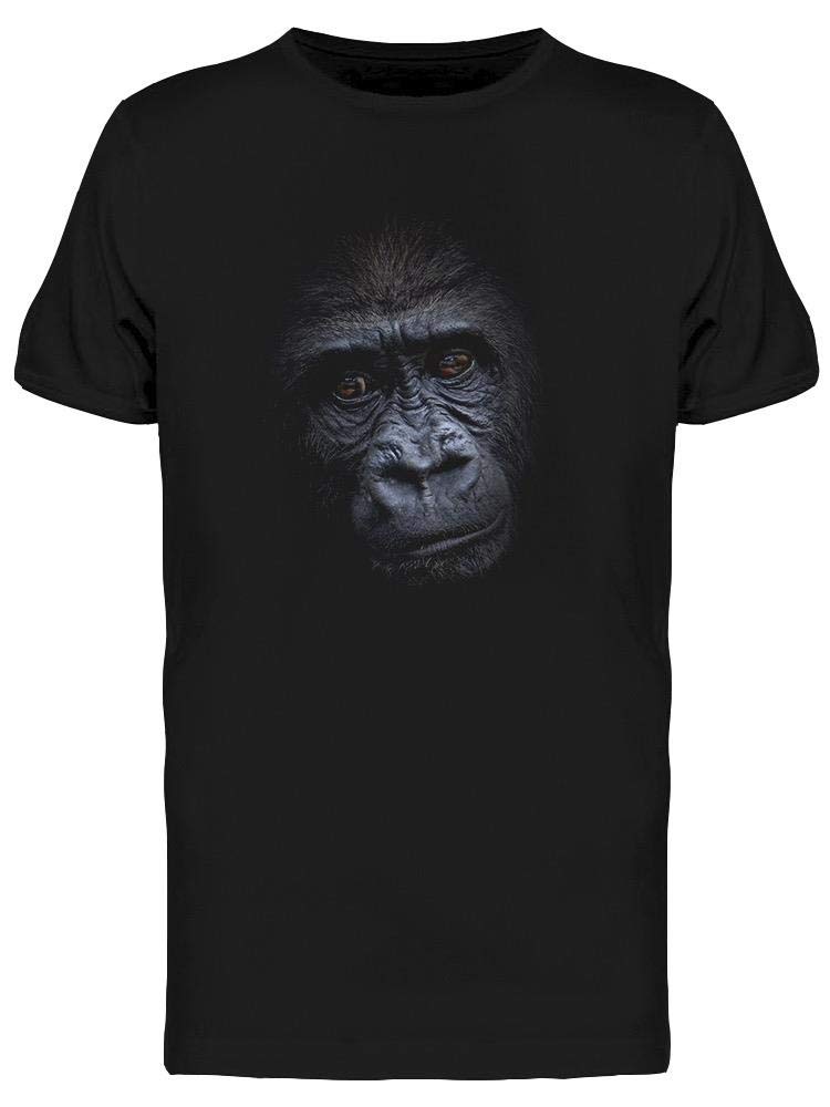 Men's Dark Tee with Gorilla Portrait - Stylish Casual Graphic T-Shirt for Everyday Wear & Street Fashion