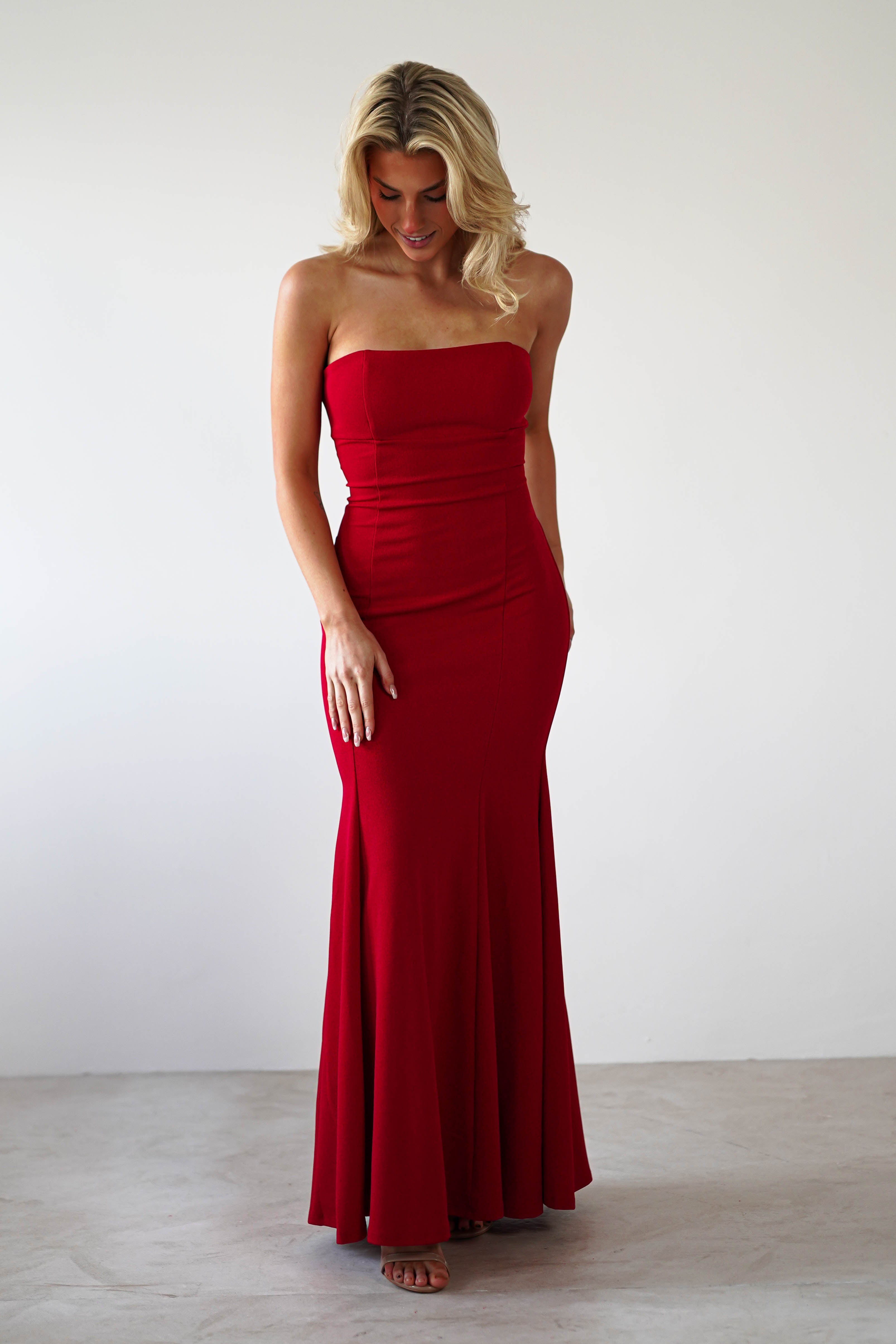 Charla Bodycon Maxi Gown - Elegant Red Long Formal Dress for Women | Perfect for Evening Parties, Prom, Cocktail Events & Special Occasions