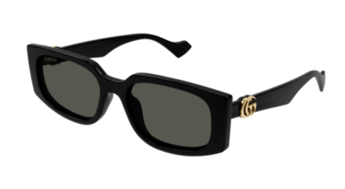 Gucci GG1534S 001 Black/Grey Rectangular Women's Sunglasses | Luxury Designer Shades for Women | Perfect for Beach, Driving & Fashion Outfits