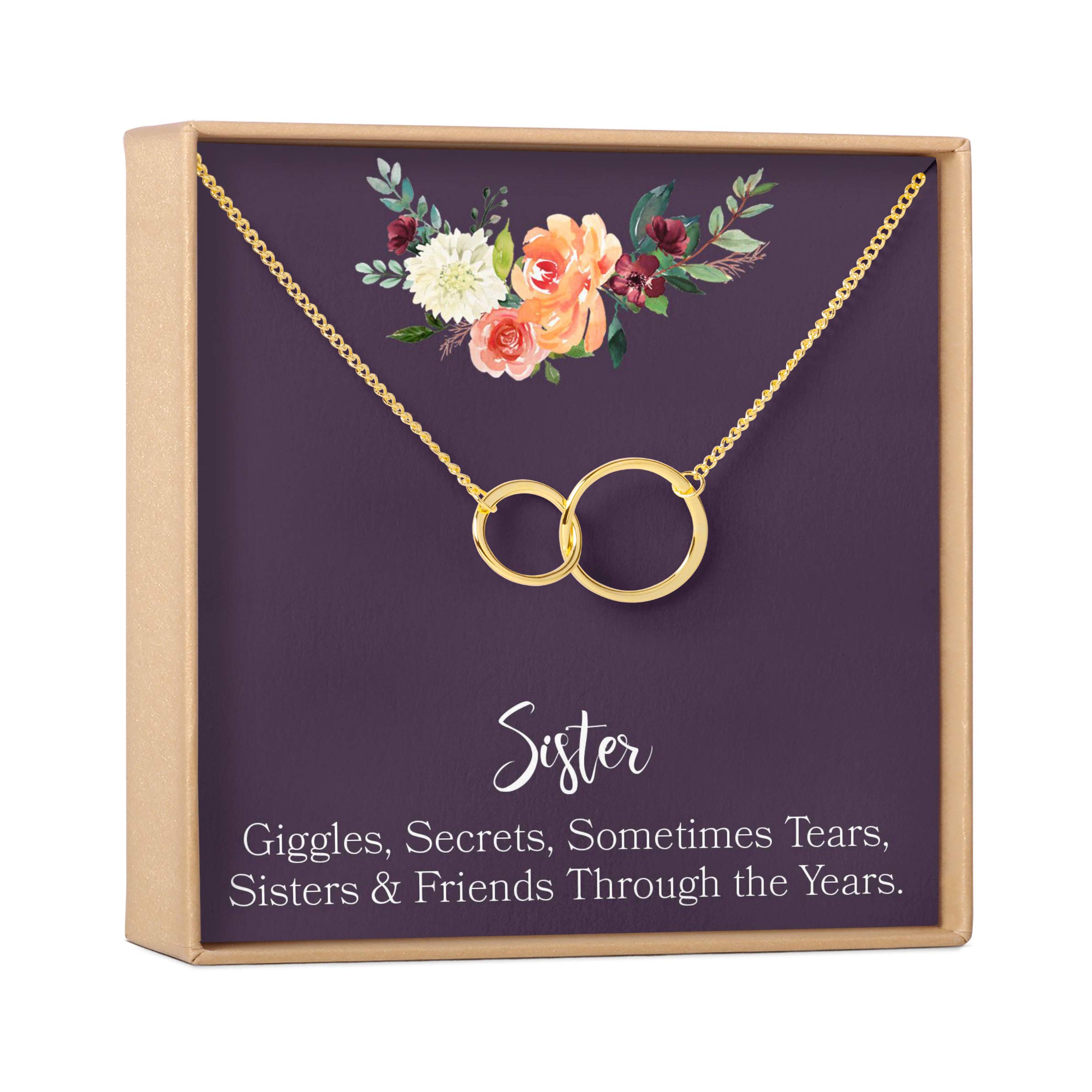 Sister Necklace Gift Set - Heart Shaped Jewelry with Greeting Card for Birthday, Christmas, Valentine's Day | Perfect for Sisters, Best Friends & Loved Ones