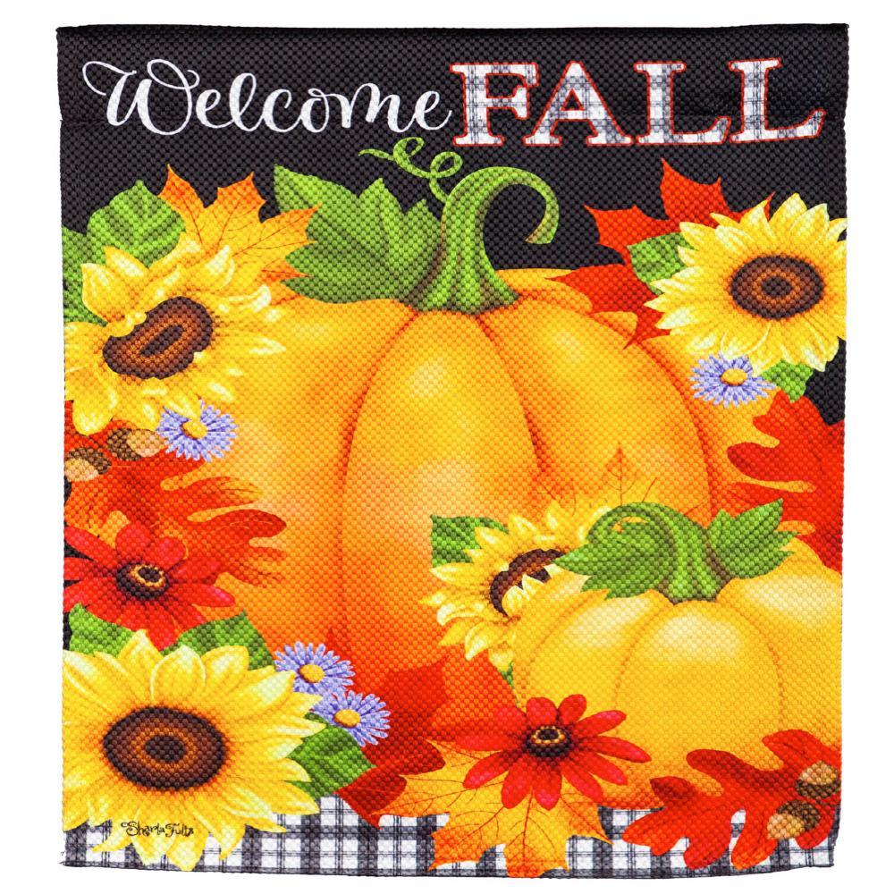 Textured Suede Fall Welcome Flag for Home Decor - Perfect for Autumn Porch, Yard, and Seasonal Front Door Decorations