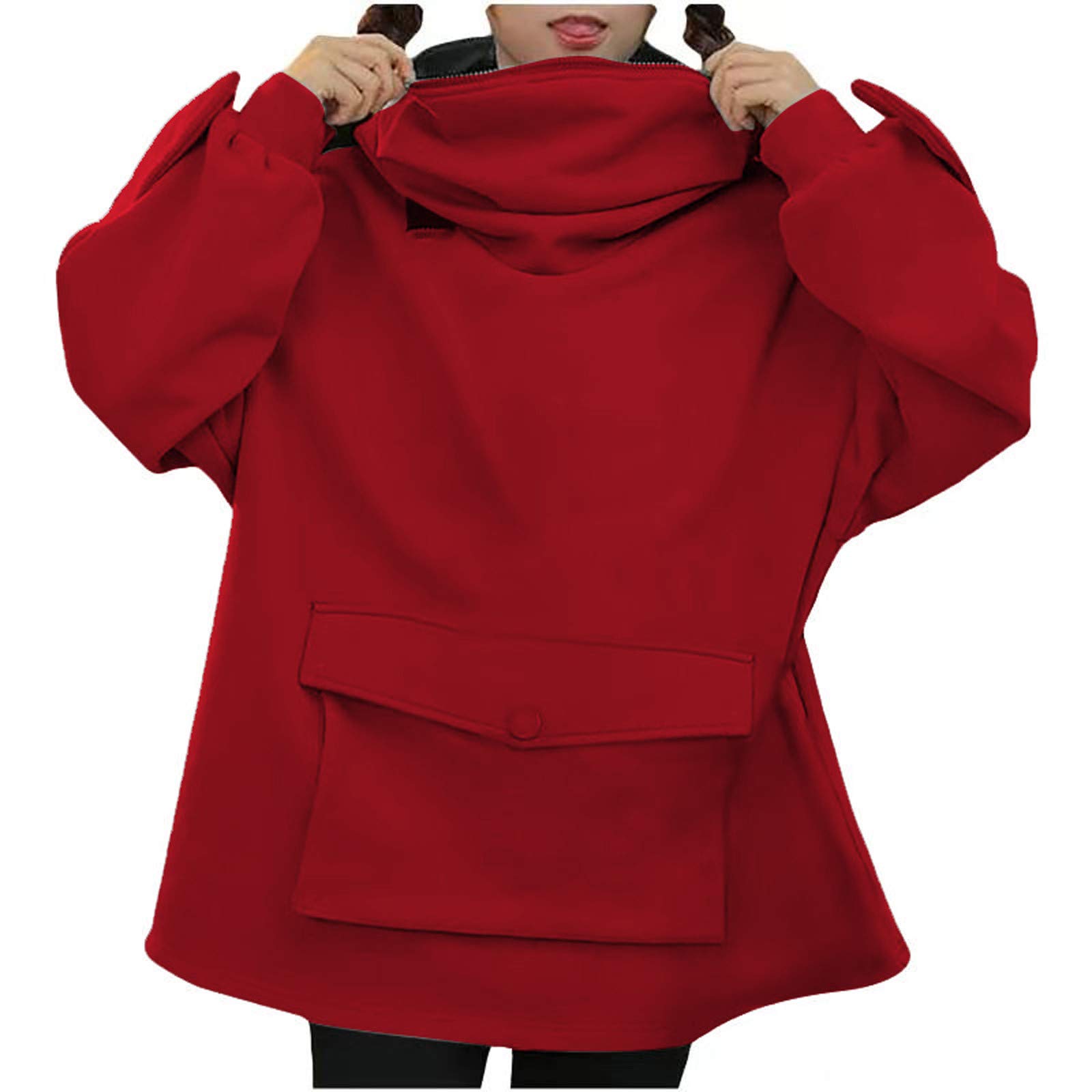 Cute Frog Design Women's Pullover Sweater with Pocket - Cozy Winter Knit Shirt for Casual Wear & Holiday Outfits