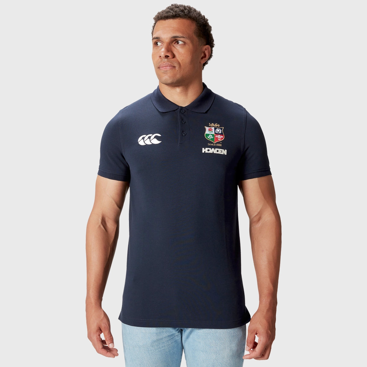 Canterbury British & Irish Lions Men's Pique Polo Shirt - Navy Blue Rugby Jersey for Training & Match Days - Perfect for Fans & Players