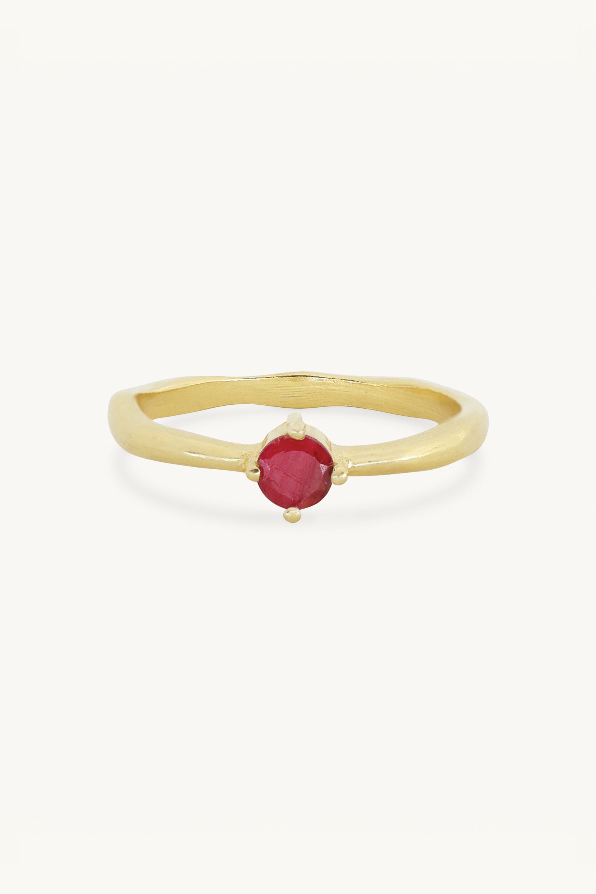 July Ruby Gold Birthstone Ring for Women - Elegant 14K Solid Gold July Birthstone Jewelry Gift for Birthday, Anniversary & Special Occasions