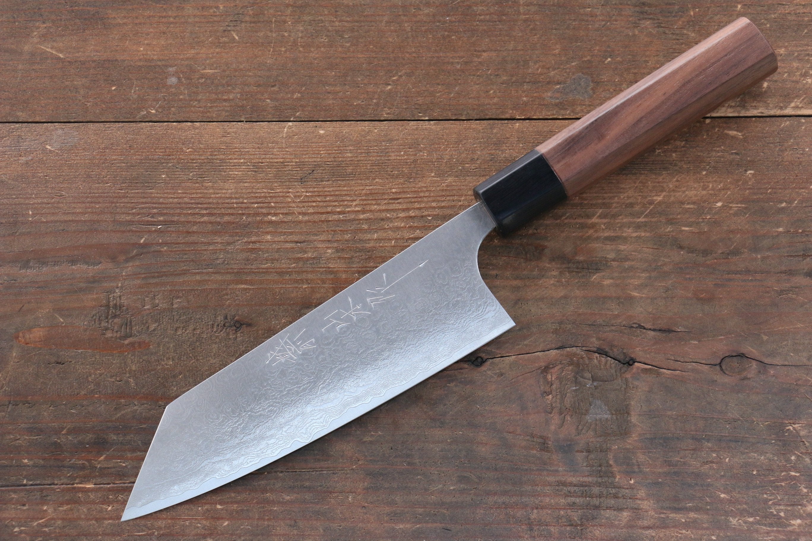 Nao Yamamoto VG10 Black Damascus Bunka Knife 165mm with Walnut Handle - Japanese Kitchen Knife for Slicing, Dicing, and Precision Cutting - Perfect for Home Chefs and Professional Kitchens