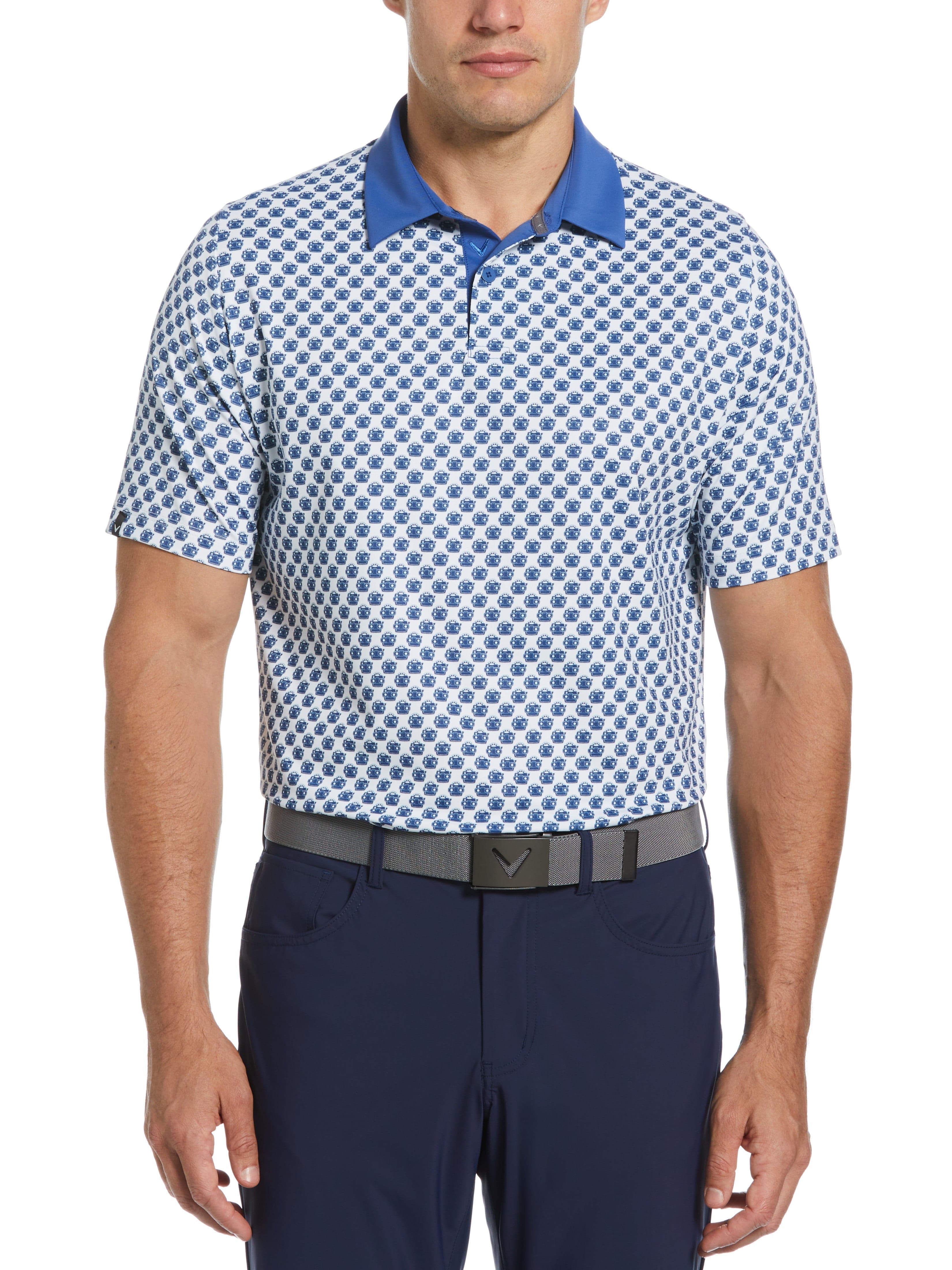 Men's View Master Print Golf Polo Shirt - Breathable & Stylish for Golf, Casual Wear & Outdoor Activities