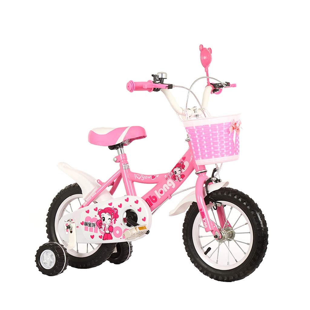 **12/14/16 Inch Kids Bike for 2-7 Year Old Boys & Girls - Adjustable Training Bicycle with Safety Wheels - Perfect for Birthday Gifts, Outdoor Play & Learning to Ride (Pink, 12 Inch)**