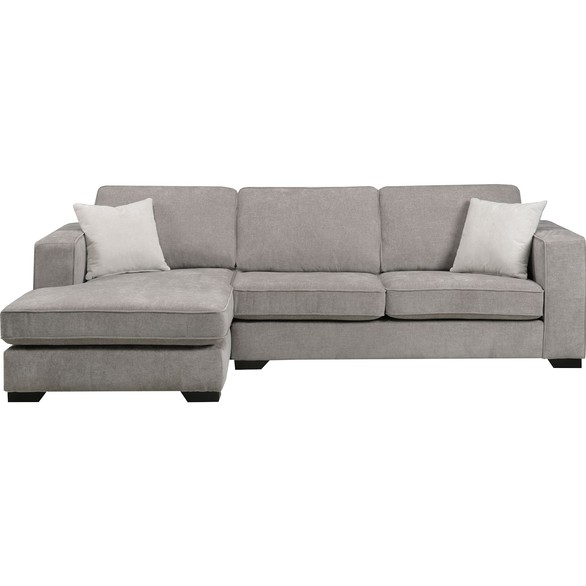 Amber 2-Piece Sectional Sofa with Chaise Lounge - Taupe Fabric Upholstery for Living Room & Family Room Comfort