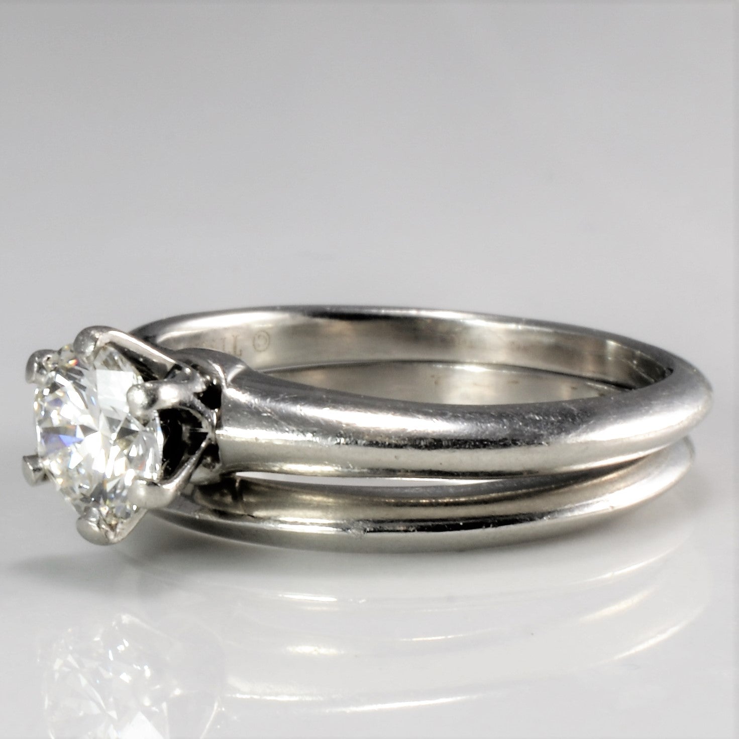 Tiffany & Co. Classic Solitaire Wedding Ring Set | 0.63 Carat Diamond Engagement & Wedding Band | Size 5.5 | Perfect for Proposals, Anniversaries & Bridal Jewelry