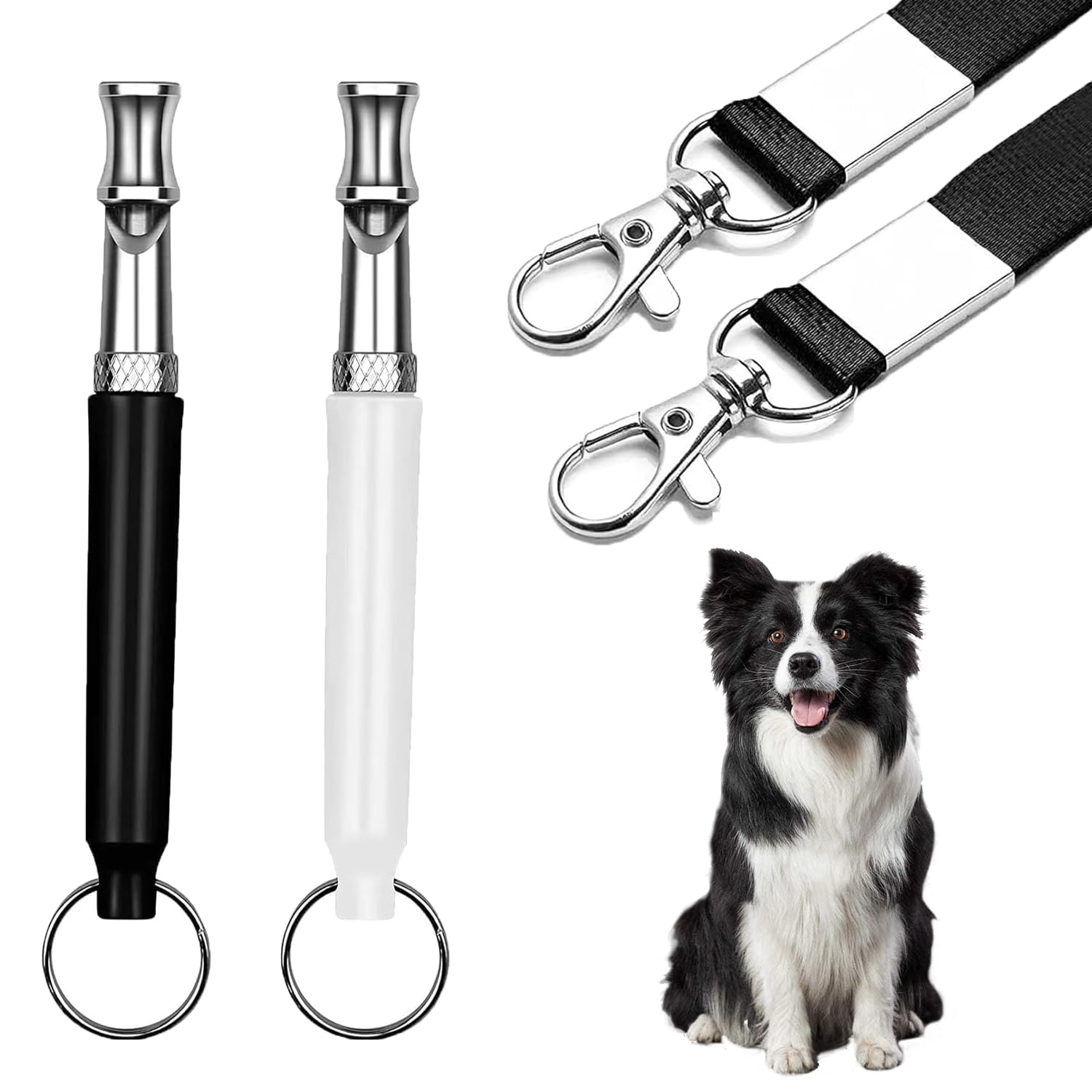 Professional Adjustable Silent Dog Whistle 2-Pack with Lanyard - Effective Recall Training & Bark Control for Dogs - Perfect for Obedience Training, Hunting, and Neighbor's Noisy Pets