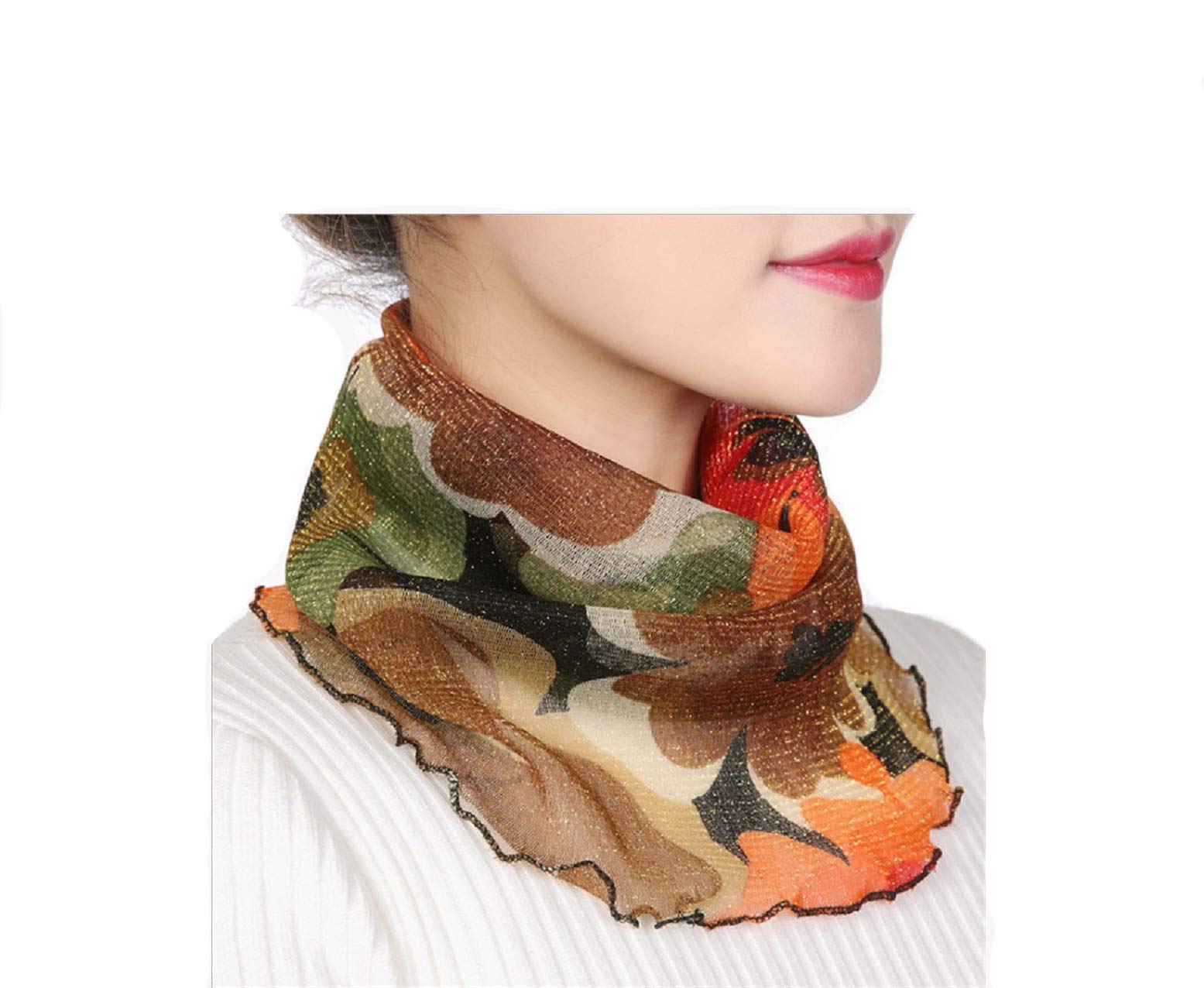 Nethaniah Women's Seamless Scarf Bandana - Floral Chiffon Headband for Face Cover, Hair Accessory & Fashion - Perfect for Outdoor Activities, Yoga, Beach & Travel