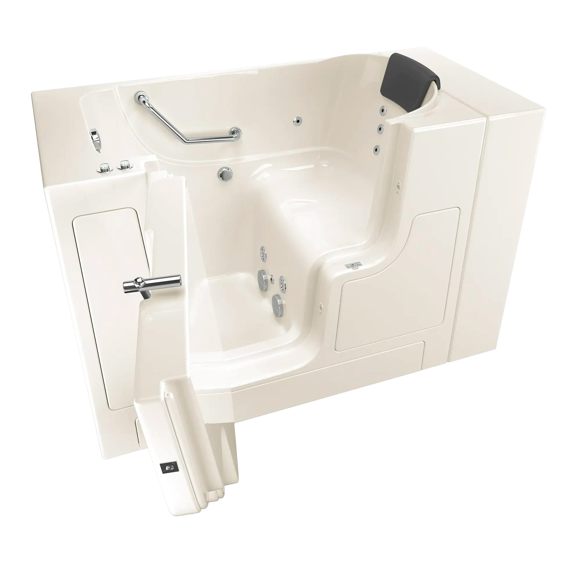 Premium 30 x 52 Inch Gelcoat Walk-In Bathtub with Whirlpool System - Left Hand Drain - Ideal for Elderly & Mobility Support, Spa Relaxation at Home